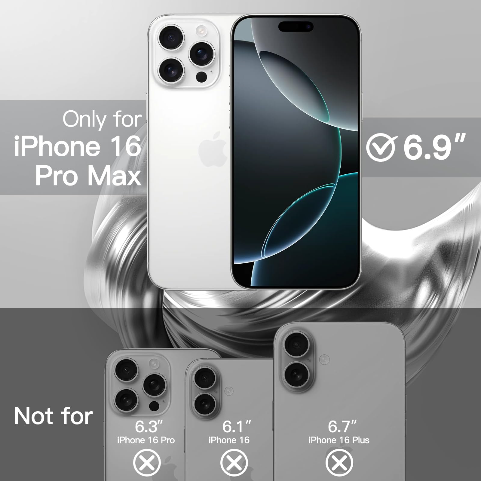 JETech iPhone 16 Pro Max 6.9-Inch Clear Case with Camera Protection | MagSafe Compatible | Shockproof Electroplated TPU Cover (Silver) | Perfect for Everyday Use, Wireless Charging & Drop Protection