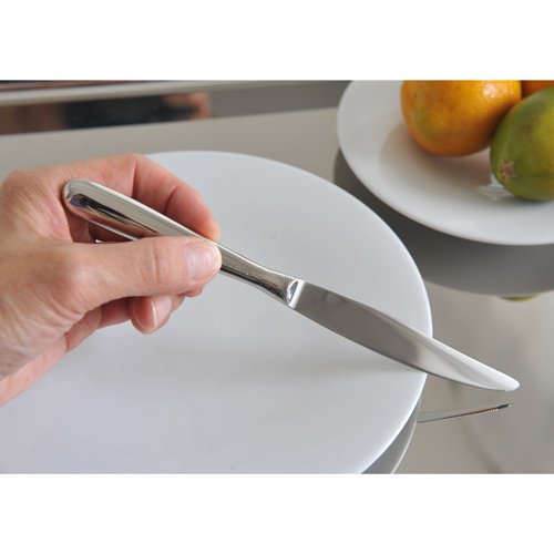 Alessi Caccia Silver Dessert Knife - Elegant Stainless Steel Cake & Pastry Knife for Fine Dining, Dessert Parties & Wedding Cutlery Sets