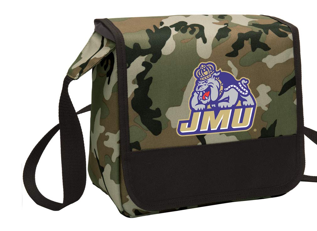 JMU Camo Lunch Bag - Insulated Shoulder Lunch Box for James Madison University Fans - Perfect for School, Work, and Outdoor Activities