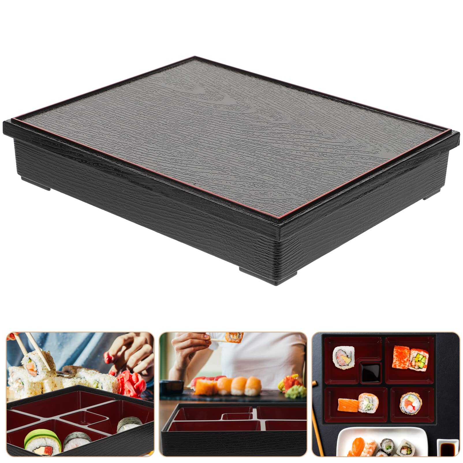 Japanese Bento Box with Lid - Traditional Sushi Tray & Food Storage Container for Home, Office & Restaurant Use - Perfect for Meal Prep, Lunch Carrying & Food Organization