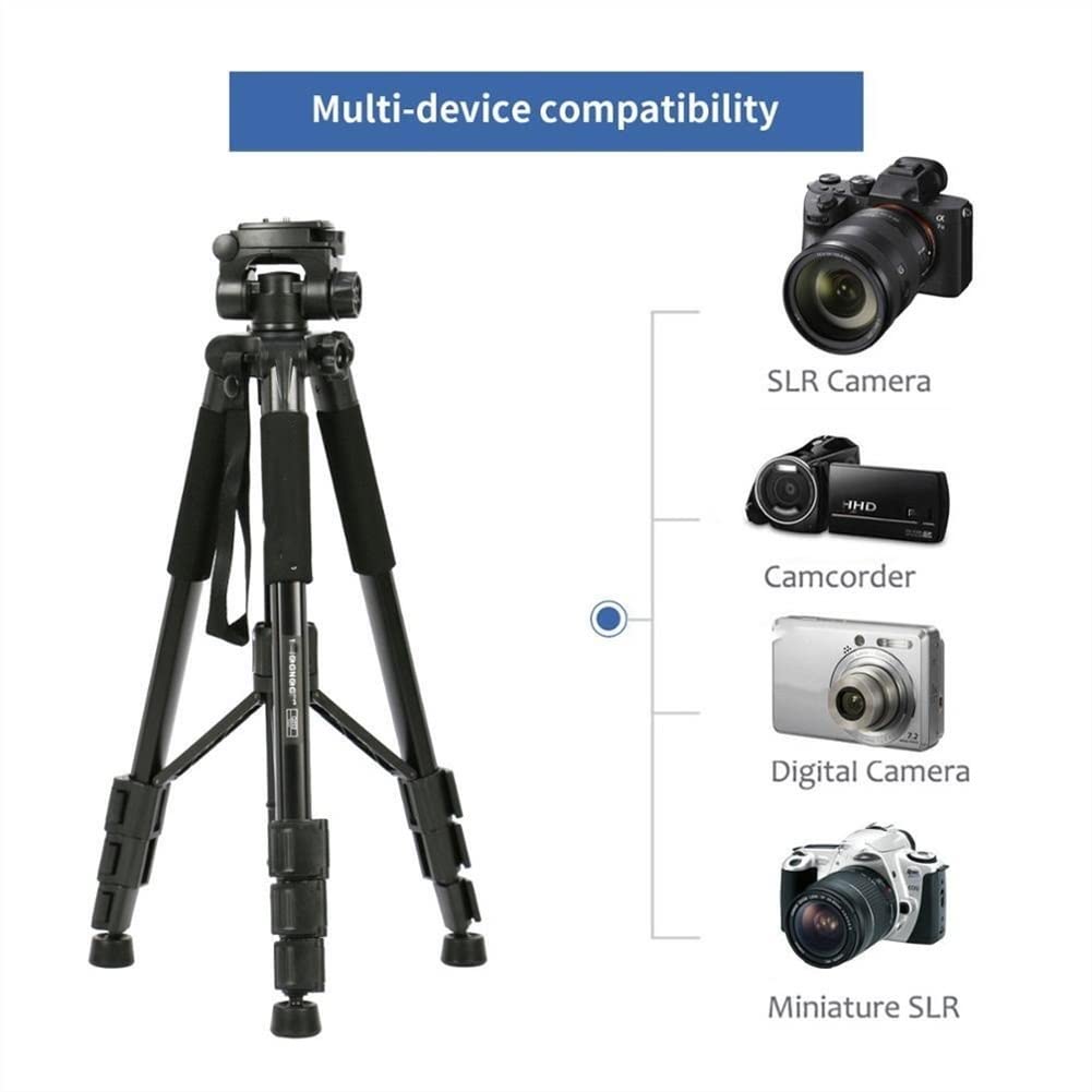 RajoNN Q222 Portable Camera Tripod - Professional Lightweight Travel Tripod Stand for DSLR, Smartphone & Projector | Perfect for Vlogging, Photography & Outdoor Shooting