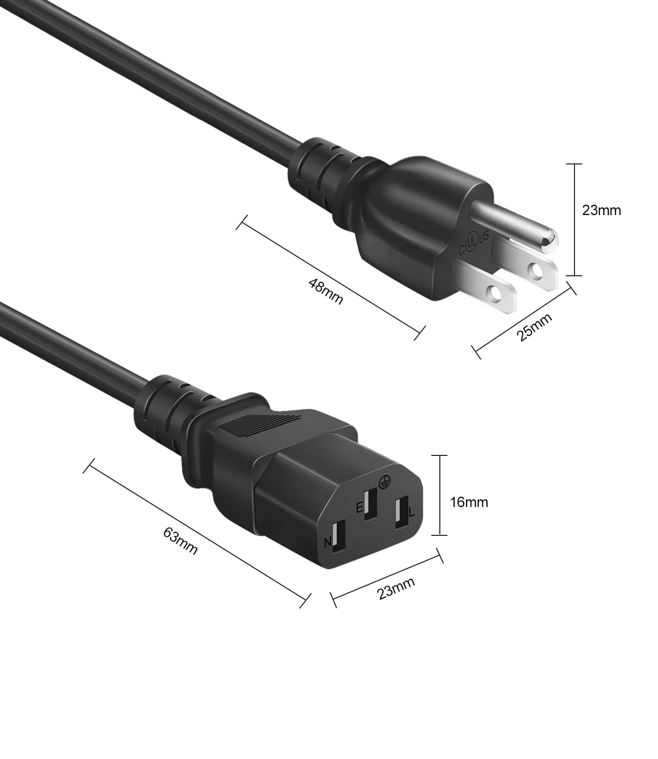 3 Prong AC Power Cord Replacement for Instant Pot, Electric Pressure Cooker, Rice Cooker & Kitchen Appliances - Universal Power Supply Cable for Home Cooking & Small Appliances