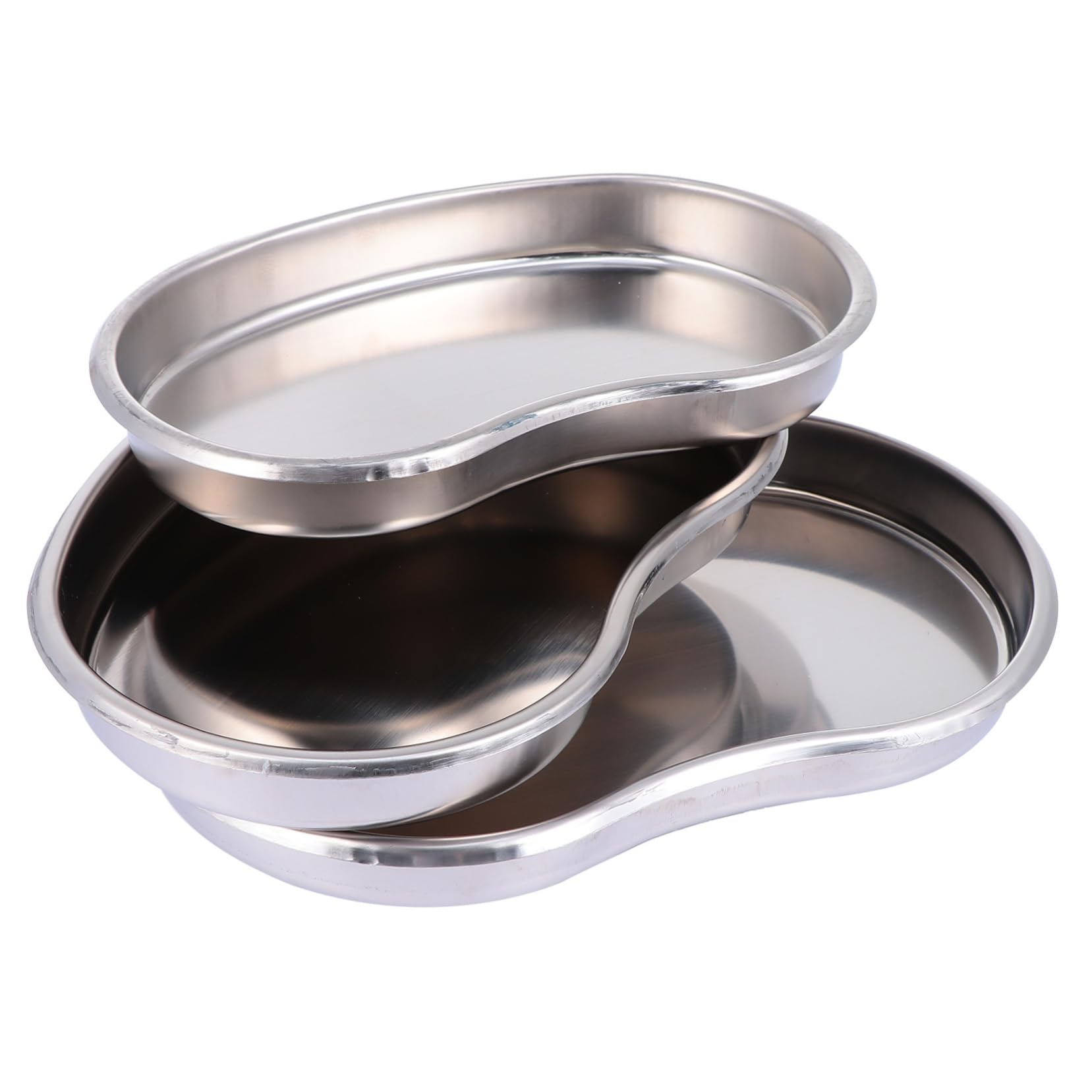 3-Piece Stainless Steel Dental Tray Set - Kidney Dish & Mayo Tray for Medical Clinics, Labs & Dental Offices | Durable Metal Instrument Trays for Surgical Tools, Experiments & Dental Procedures
