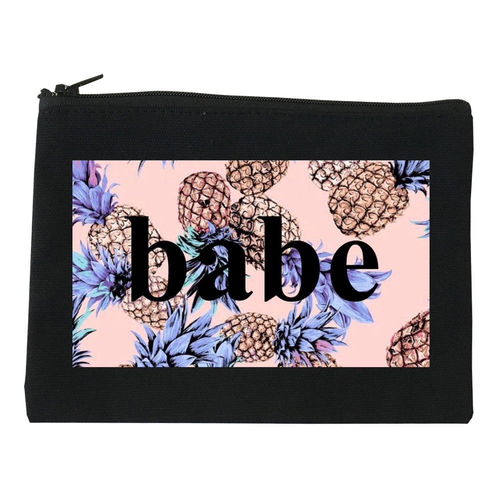 Pineapple Print Cosmetic Makeup Bag - Cute Waterproof Travel Toiletry Pouch for Women | Perfect for Beach Vacation, Gym & Daily Essentials Storage
