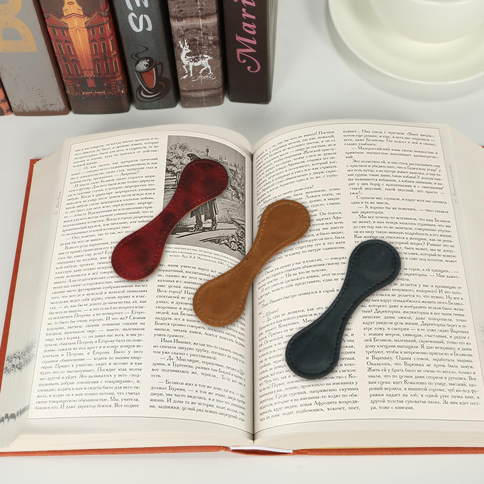 Magnetic Bookmarks for Books - Premium Leather Magnetic Bookmarks for Women & Men - Unique Reading Gifts for Book Lovers, Friends, Family & Kids - Perfect for Home, Office, School & Travel Use