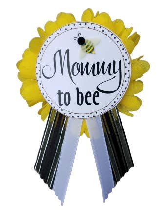 Gender Reveal Baby Shower Pin - 'What Will It Bee' Bumblebee Button for Mommy - Perfect for Gender Reveal Parties & Baby Showers by Amy's Bubbling Boutique