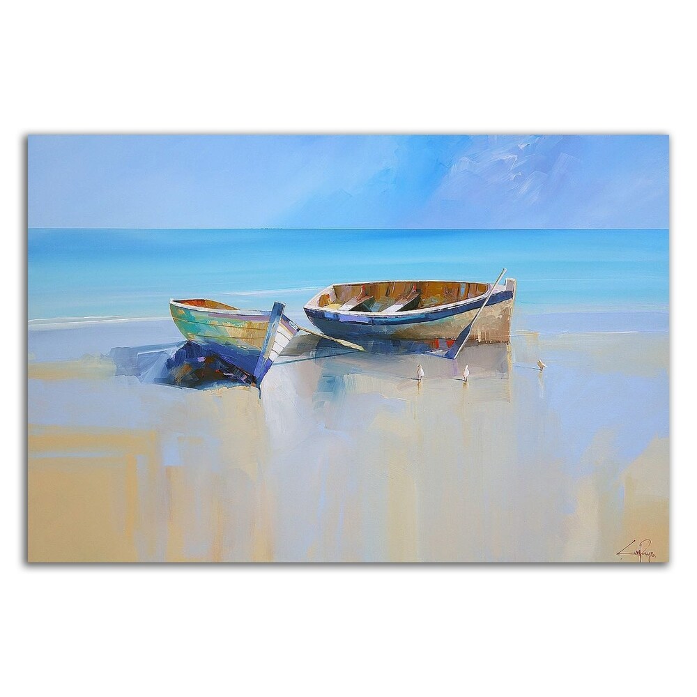 Afternoon Gulls by Craig Trewin - Premium Canvas Wall Art Print - Ready to Hang - Coastal Beach Decor for Living Room, Bedroom & Office