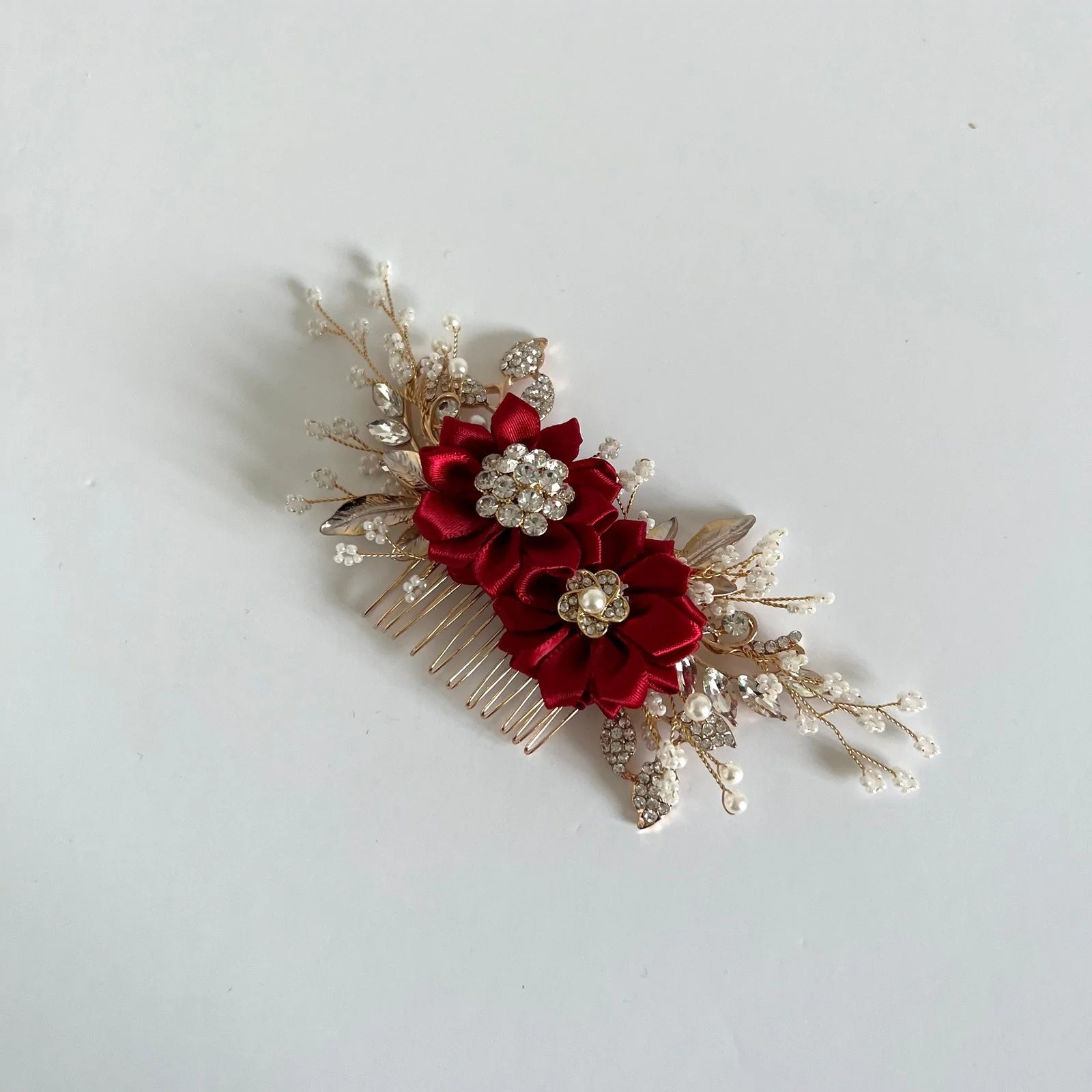 Floral Bridal Hair Comb | Wedding Hair Accessories with Flowers | All Colors Available (TT327) | Perfect for Bridal Bouquets, Bridesmaids & Special Occasions