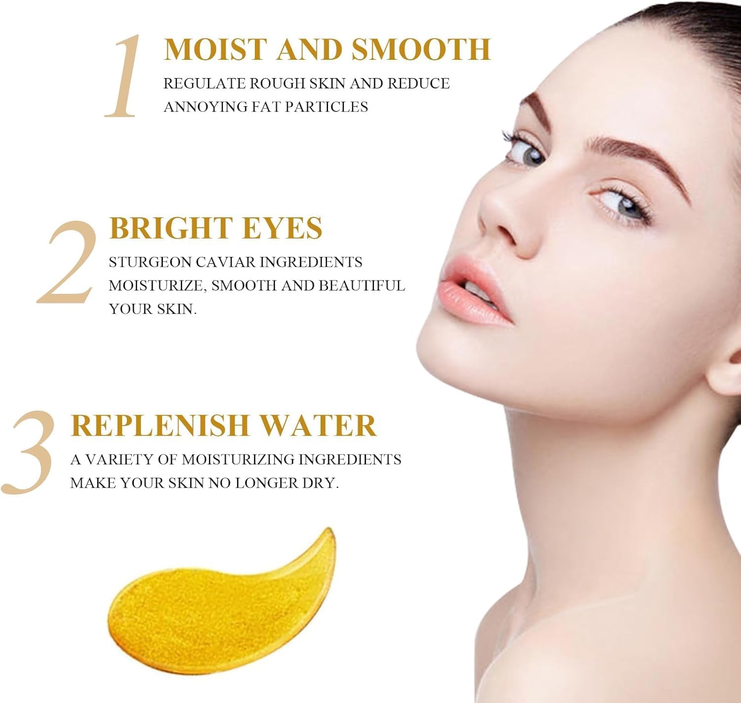 24K Gold Hydrogel Under Eye Patches for Dark Circles & Puffiness | 60 Pack Cooling Gel Eye Masks with Collagen | Reduce Wrinkles & Refresh Tired Eyes | Perfect for Night Routine, Travel & Spa Days
