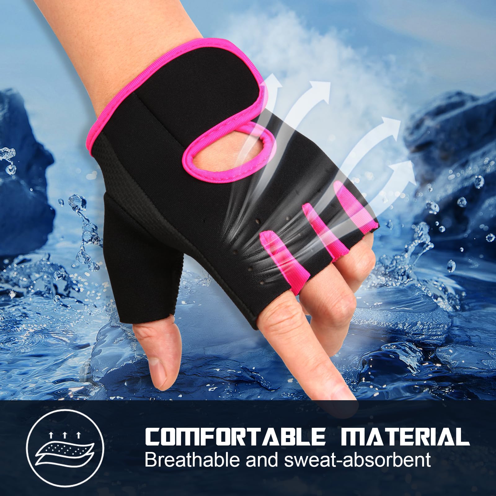 Flammi Women's Workout Gloves - Non-Slip Gym Gloves for Weightlifting, Cross Training & Fitness - Breathable & Padded Exercise Gloves for Women (Ideal for Yoga, HIIT, Cycling & Home Workouts)