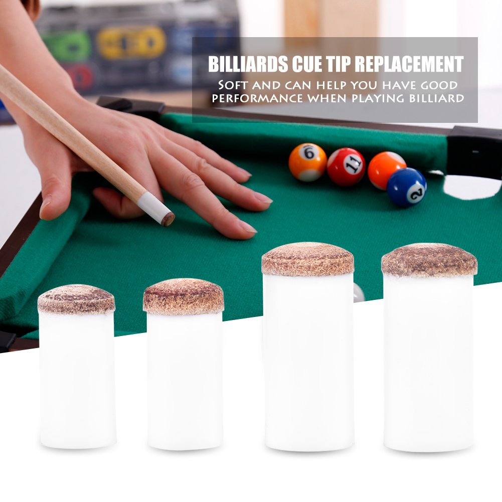 Wbestexercises 10pcs Universal Pool Cue Tips Replacement - 11mm Billiards Snooker Cue Pole Tackle Accessories for Professional & Home Game Room Use