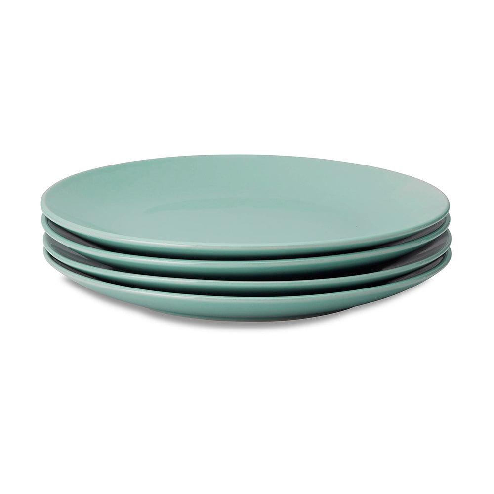 Premium Eucalyptus Wood Dinner Plates Set of 4 - 10.6 Inch Eco-Friendly Dishes for Everyday Use, Parties & Outdoor Dining