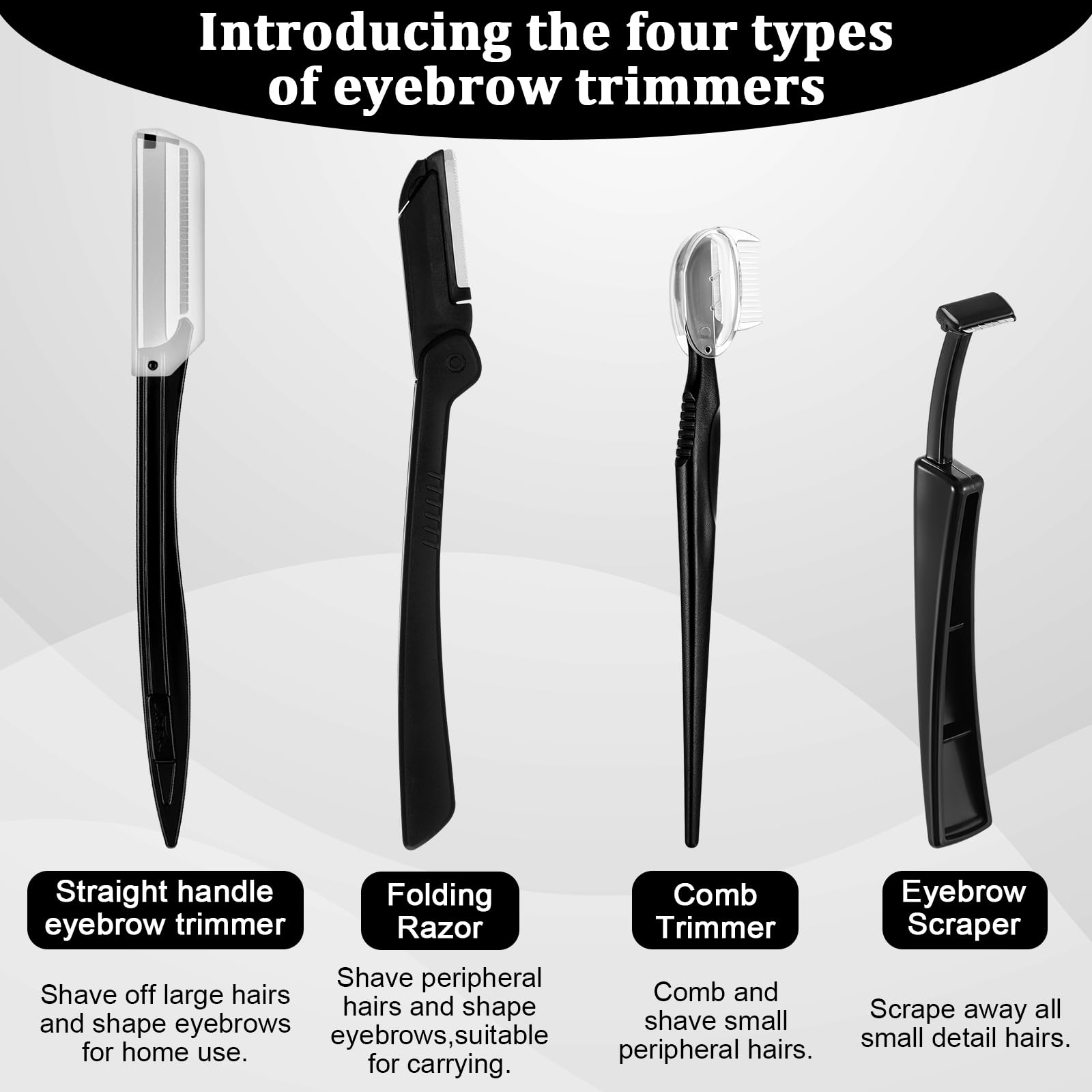 4 Pack Eyebrow Razors for Women - Precision Facial Hair Remover with Exfoliating Blades | Dermaplaning Tool for Peach Fuzz & Smooth Skin | Perfect for Eyebrow Shaping, Facial Hair Removal & At-Home Spa Days