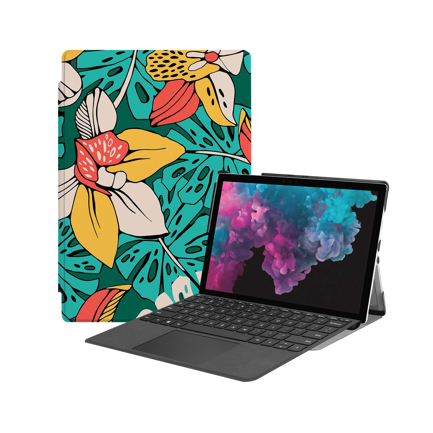 Microsoft Surface Pro Case - Durable Protective Cover with Tropical Leaves Design for Work, School & Travel
