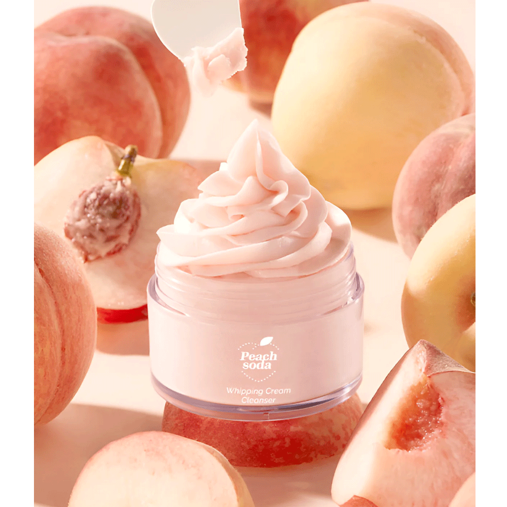 Ariul Peach Soda Whipping Cream Cleanser 100ml - Gentle Foaming Face Wash for Oily & Acne-Prone Skin - Perfect for Daily Deep Cleansing & Makeup Removal