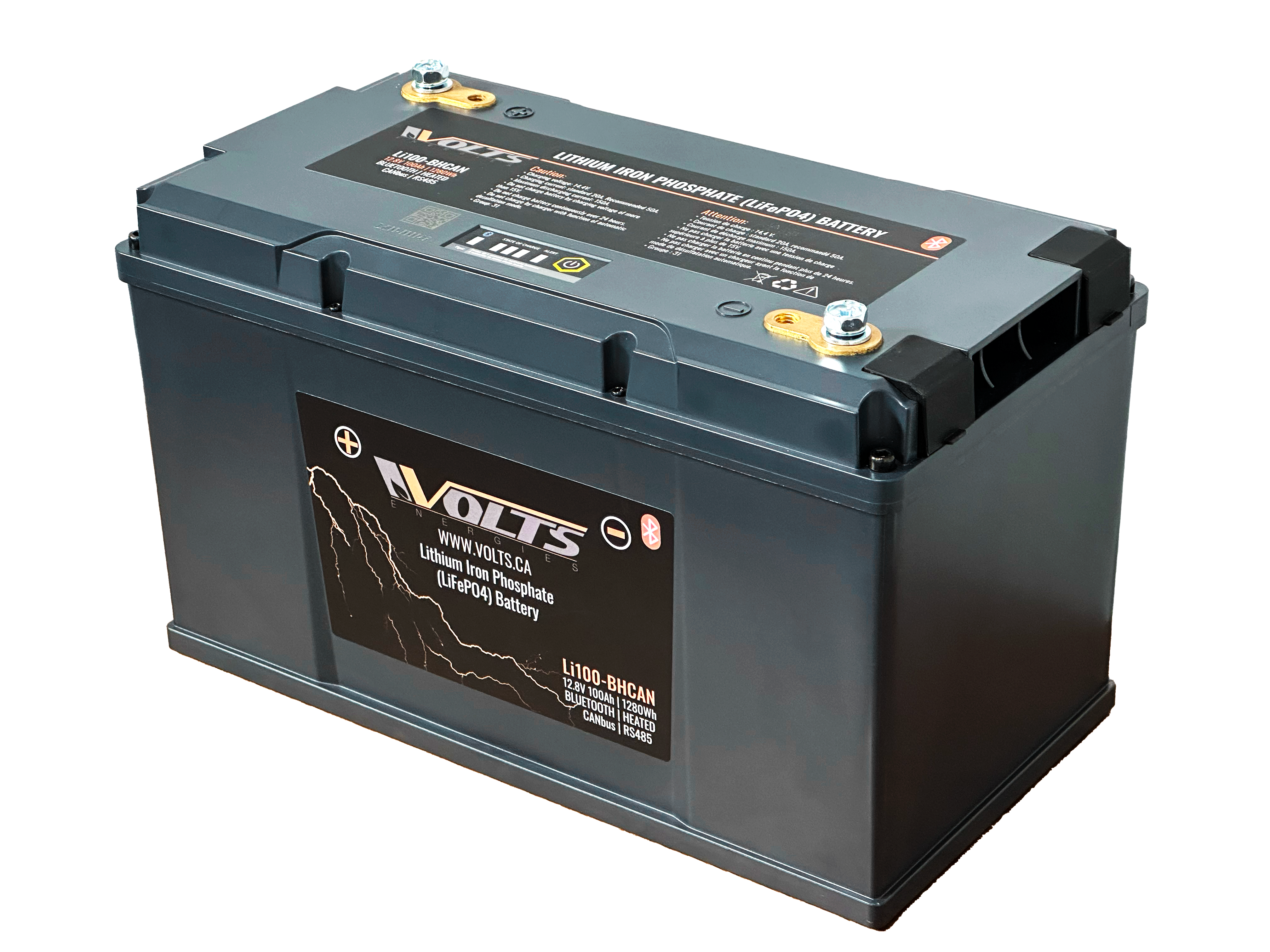 LiFePO4 Smart Self Heating 12V 100Ah Lithium Iron Phosphate Battery - Perfect for RV, Marine, Solar Power Systems & Off-Grid Applications