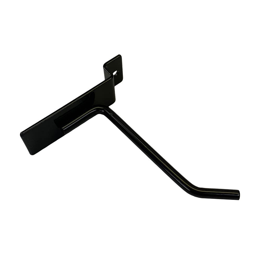 Prolinemax 2 Pack 4 Inch Black Slatwall Hooks - Heavy Duty Metal Retail Display Hangers for Store Shelving & Wall Organization - Perfect for Retail Stores, Boutiques & Home Garages