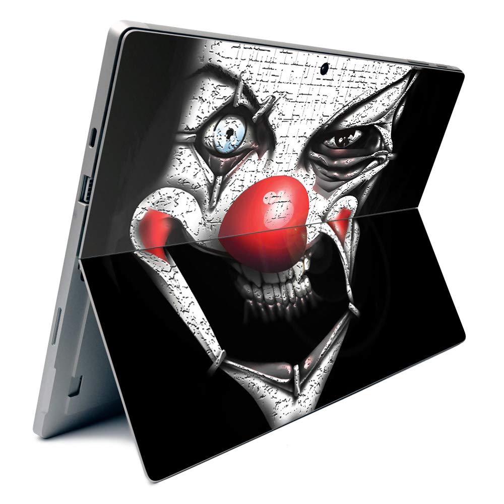 MightySkins Carbon Fiber Skin for Microsoft Surface Pro 7 - Evil Clown Design | Textured Protective Cover | Easy to Apply & Remove | Made in USA | Perfect for Work, School & Travel Protection