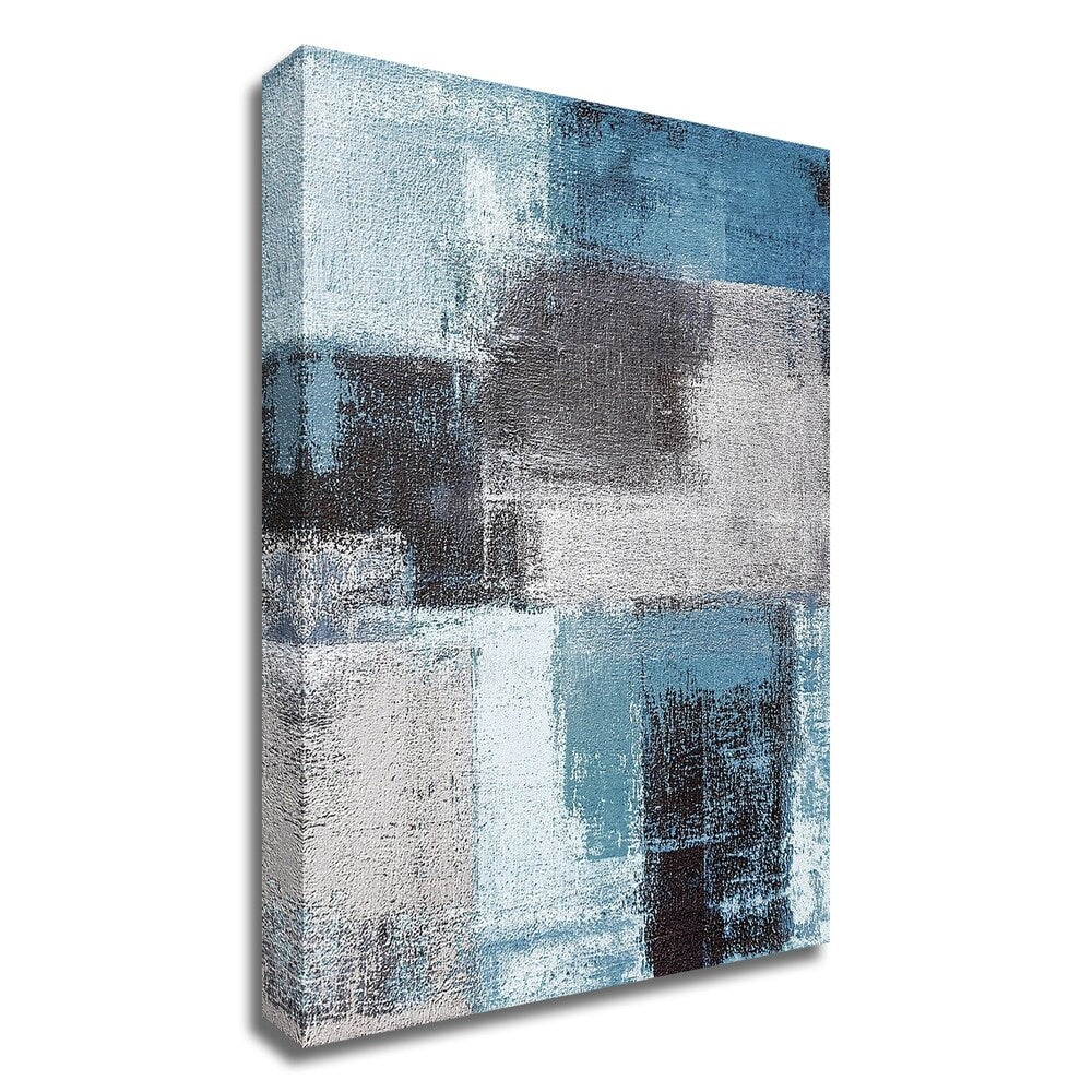 Abstract Blue III by Incado - Premium Canvas Wall Art Print - Ready to Hang - Modern Home & Office Decor for Living Room, Bedroom or Workspace