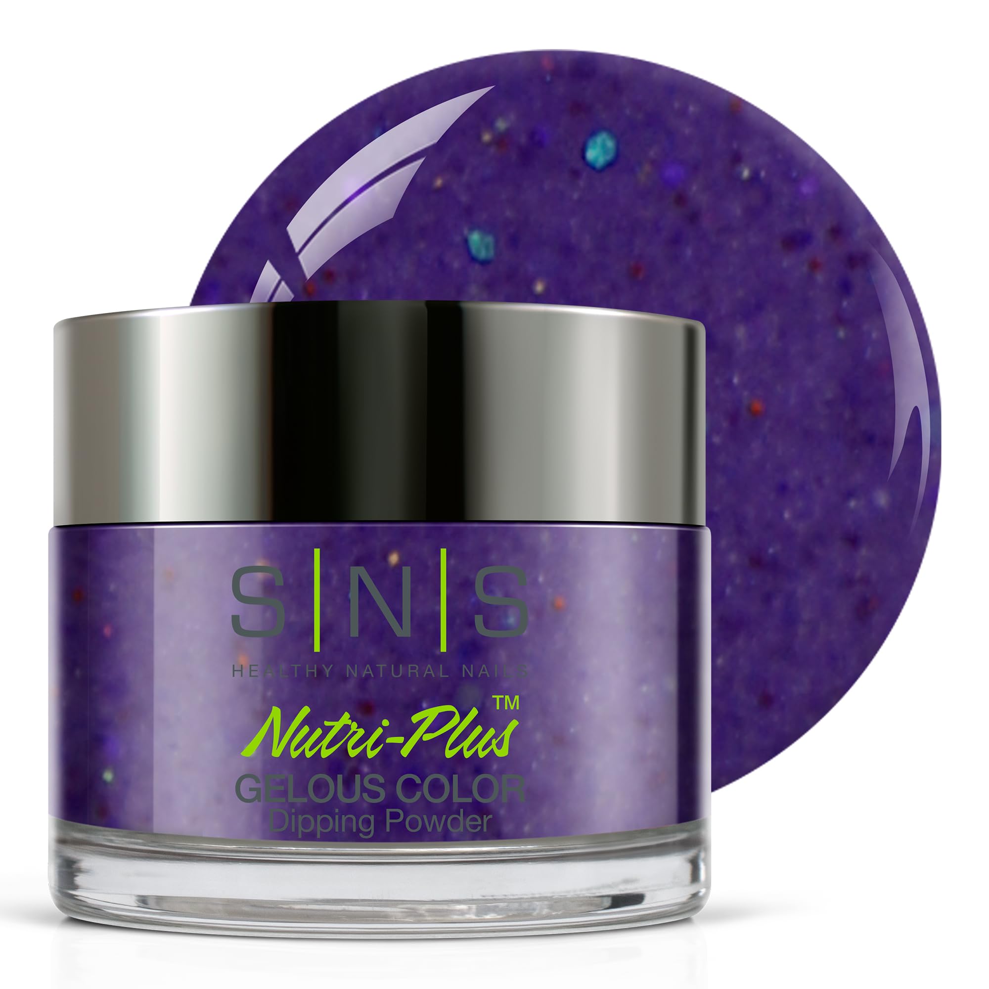 SNS Nail Dip Powder - Gelous Grapevine Purple Indigo Shimmer Dipping Powder - Long-Lasting 14-Day Wear - Low Odor, No UV Lamp Needed - 1oz - Perfect for Salon & Home Manicures, Nail Art Designs