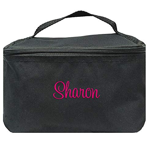 Personalized Small Cosmetic Makeup Bag for Women - Travel Makeup Organizer (Black) - Perfect for Travel, Gym & Everyday Essentials Storage