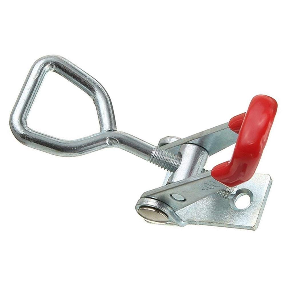 DINGGUANGH 4-Position Adjustable Latch Catch Lock for Cabinet, Box & Drawer - Silver Toggle Clamp Hasp with Lever Handle - Secure Storage, Toolbox, Furniture & DIY Projects