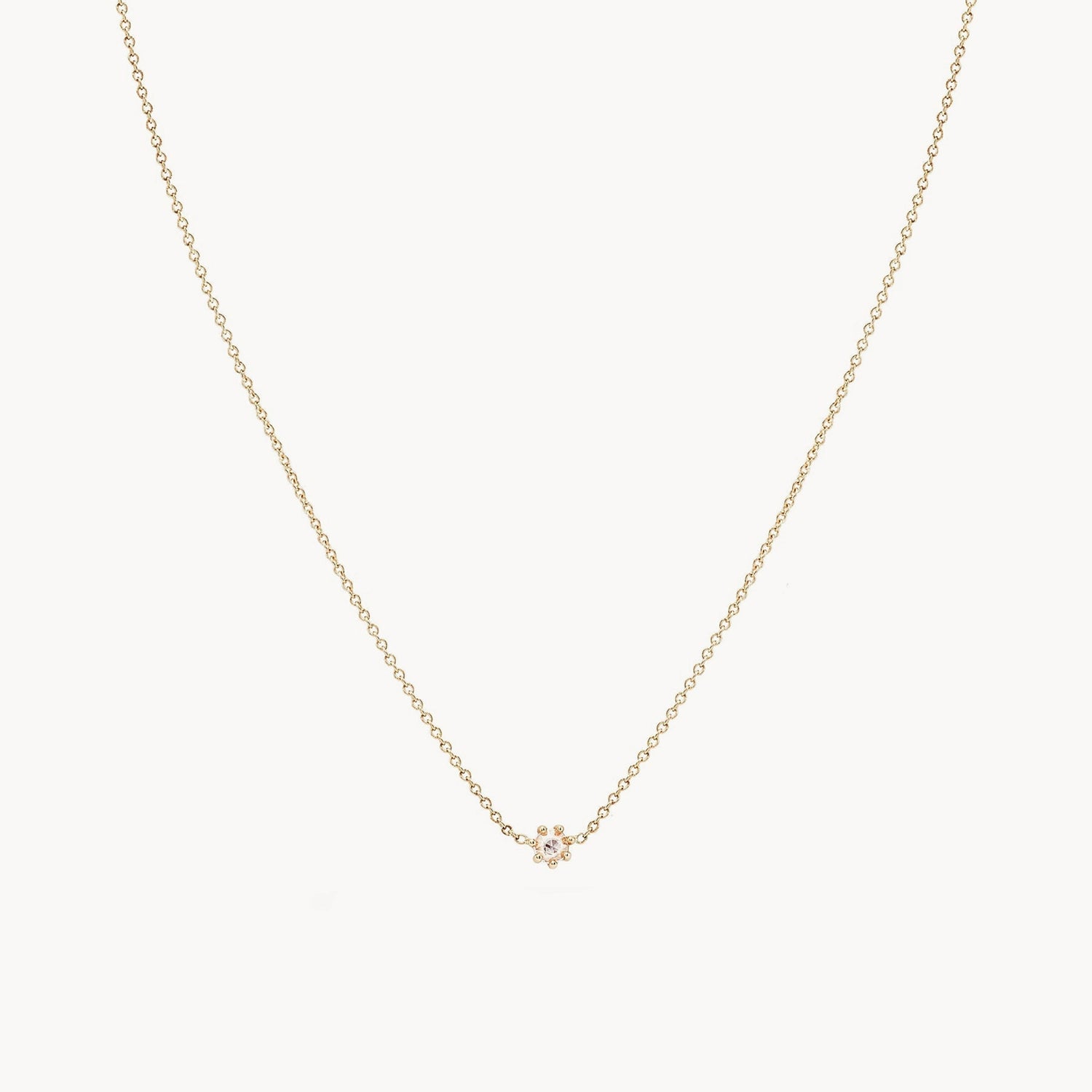 14K Yellow Gold Dainty Diamond Nova Necklace - Elegant Everyday Jewelry for Women, Perfect for Gifts & Special Occasions