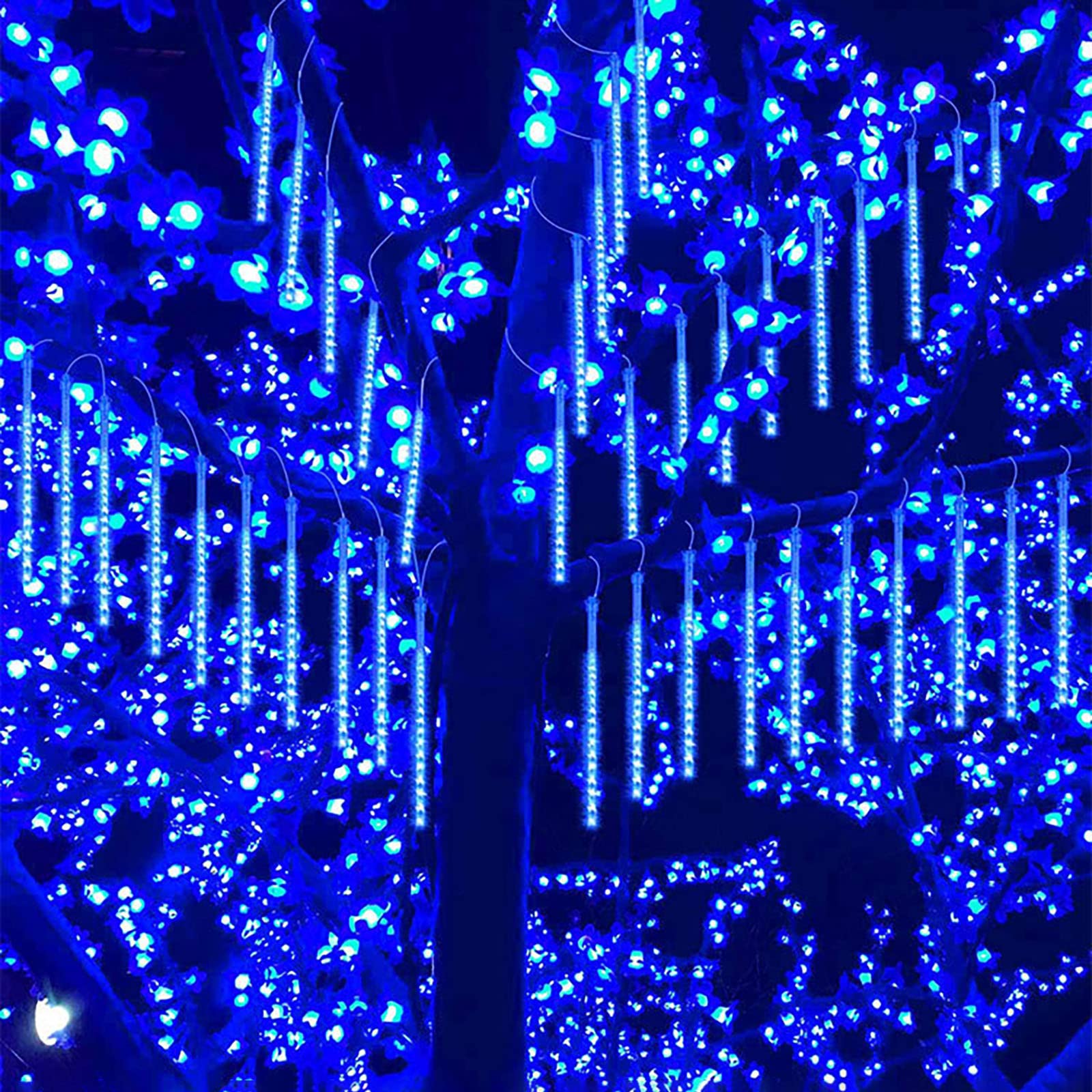 Winnerlion Solar Christmas Lights - 8 Tube 45cm Waterproof LED Fairy String Lights for Holiday Party, Home, Patio & Outdoor Decoration (Blue) | Perfect for Christmas, New Year, Garden, Wedding & Backyard Decor