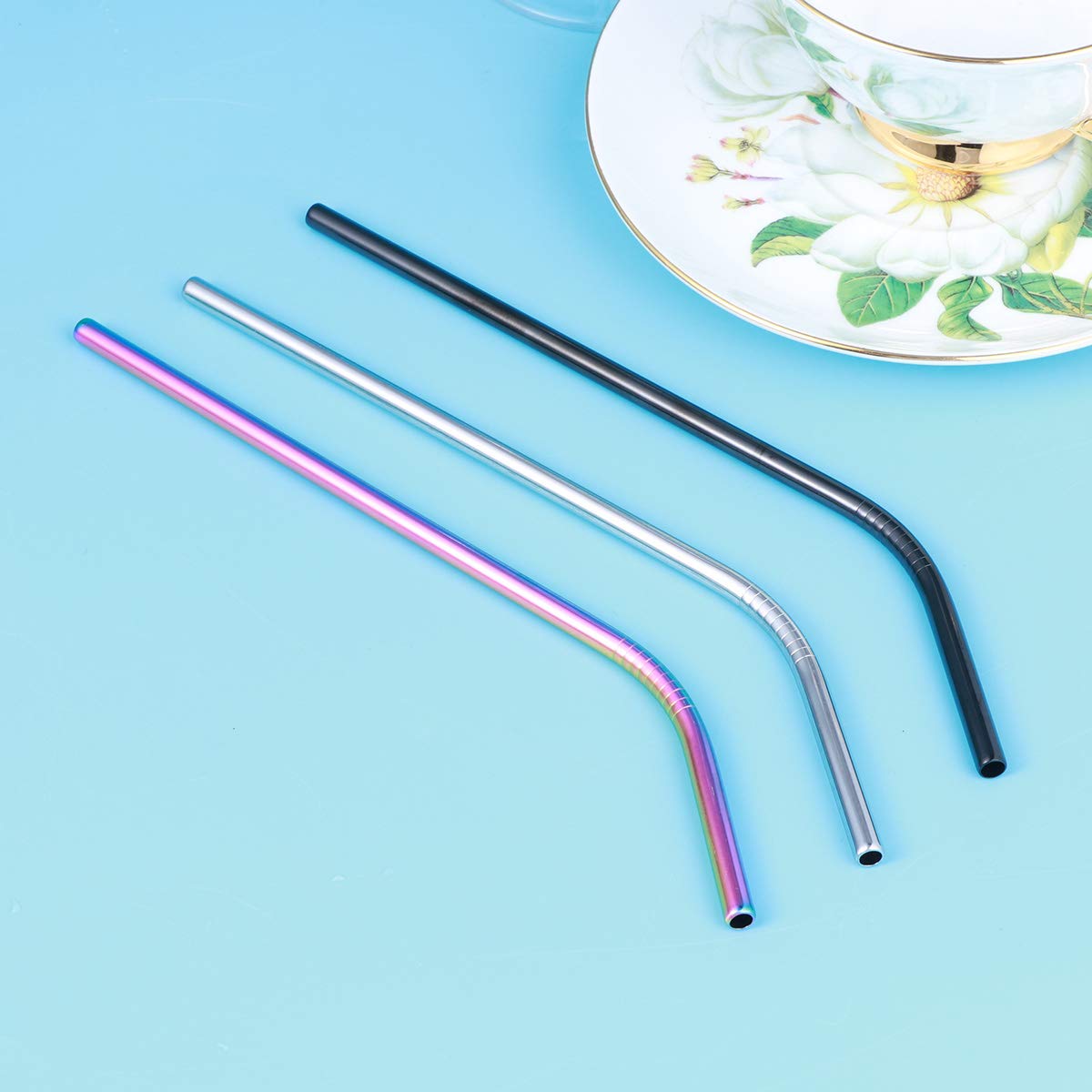 Eco-Friendly Reusable Stainless Steel Drinking Straws - 1 Pack Straight Metal Straws for Smoothies, Iced Coffee & Cocktails | BPA-Free, Dishwasher Safe & Durable