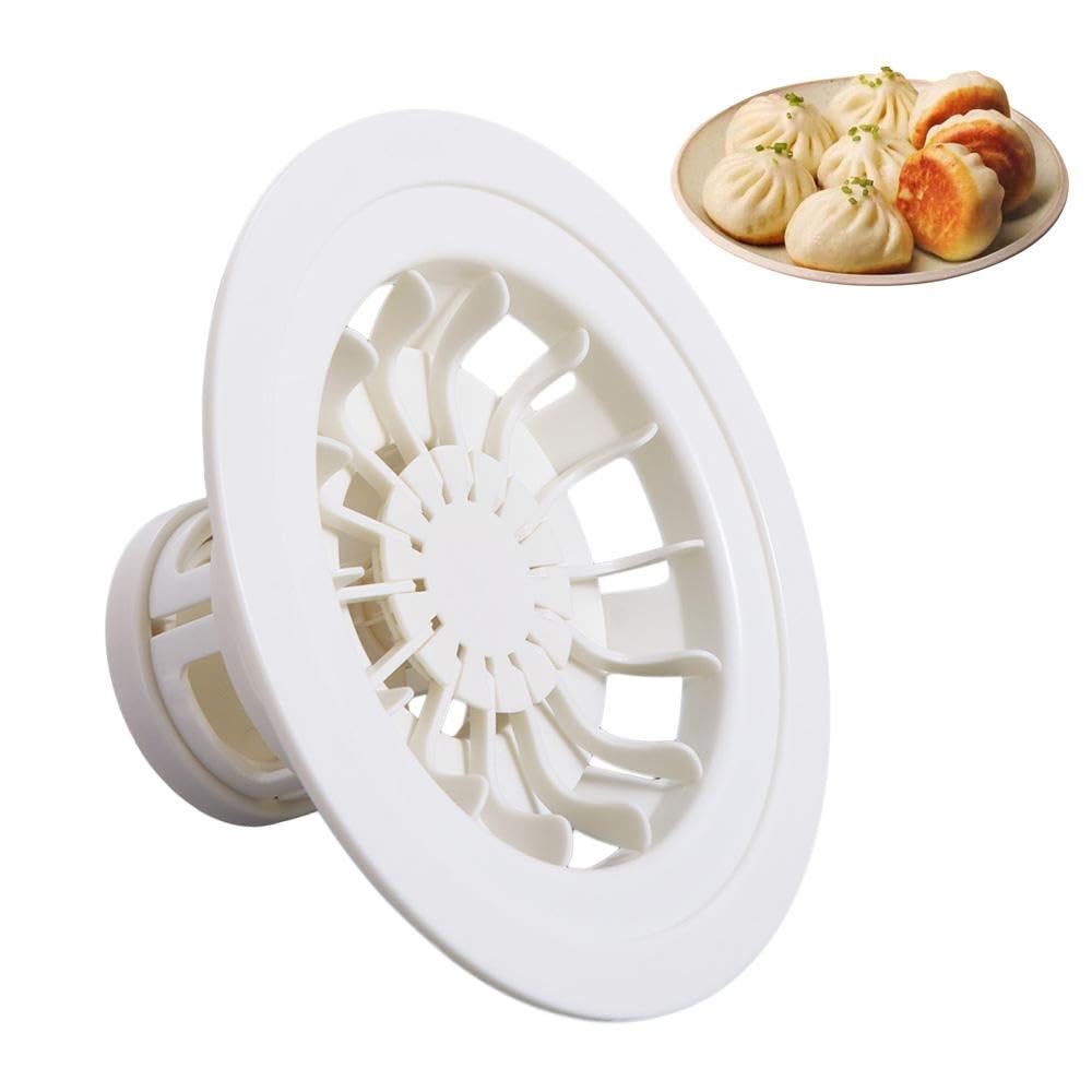 Automatic Baozi Maker Machine - Flower Shaped Dumpling & Steamed Bun Maker with Mould for Home Kitchen (White) | Perfect for Asian Cuisine, Party Snacks & Family Cooking