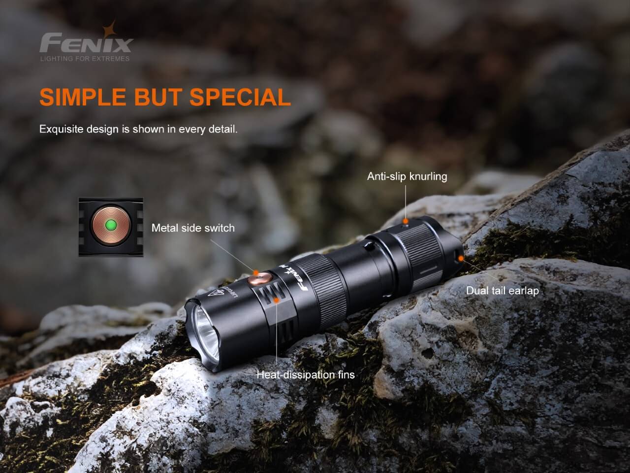 Fenix PD25R Rechargeable LED Flashlight 1000 Lumens, Compact Tactical Flashlight with USB-C Charging - Perfect for Camping, Hiking & Emergency Use