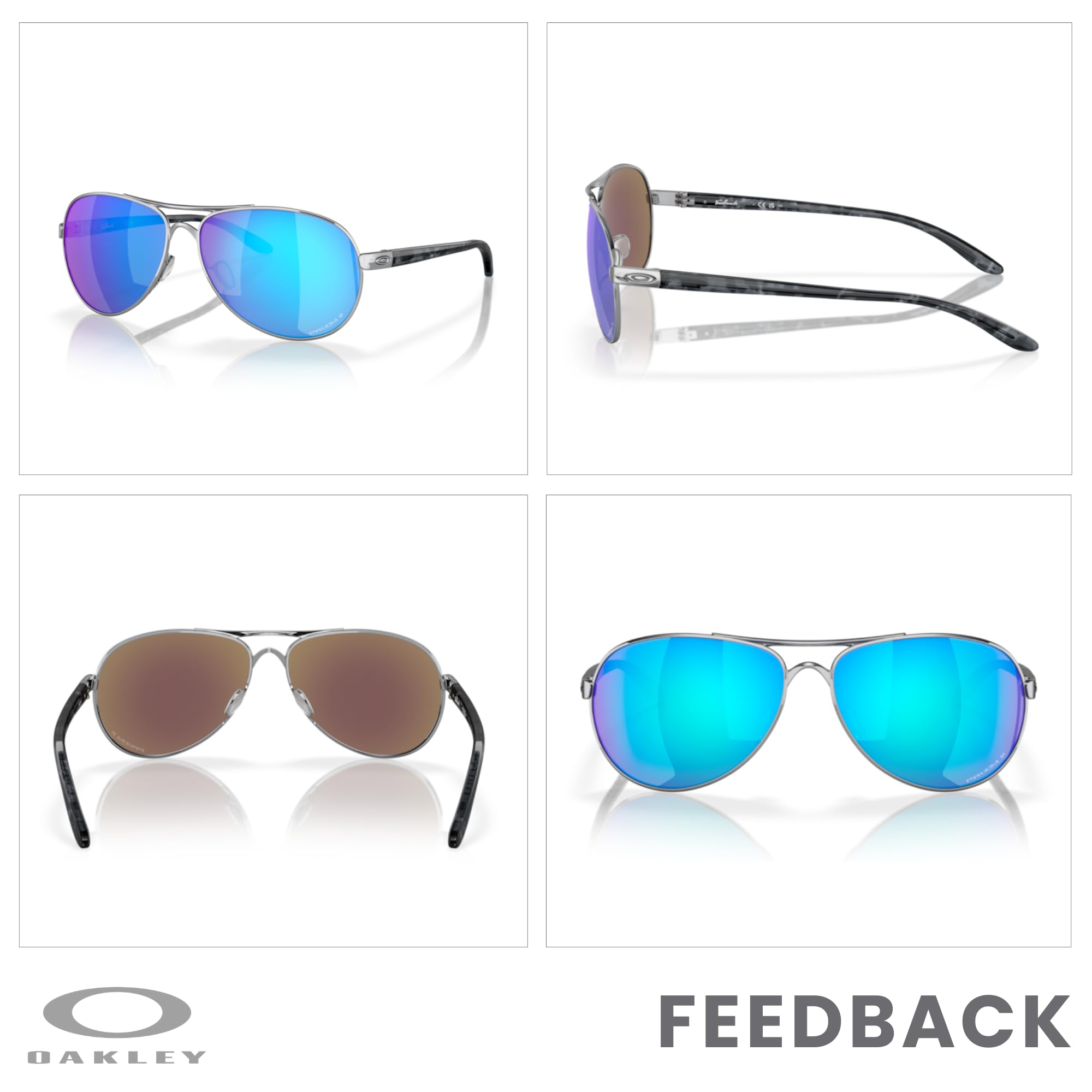 Oakley Feedback OO4079 Women's Sunglasses with UV Protection – Includes Free Leash & Designer iWear Care Kit – Perfect for Running, Driving & Outdoor Activities