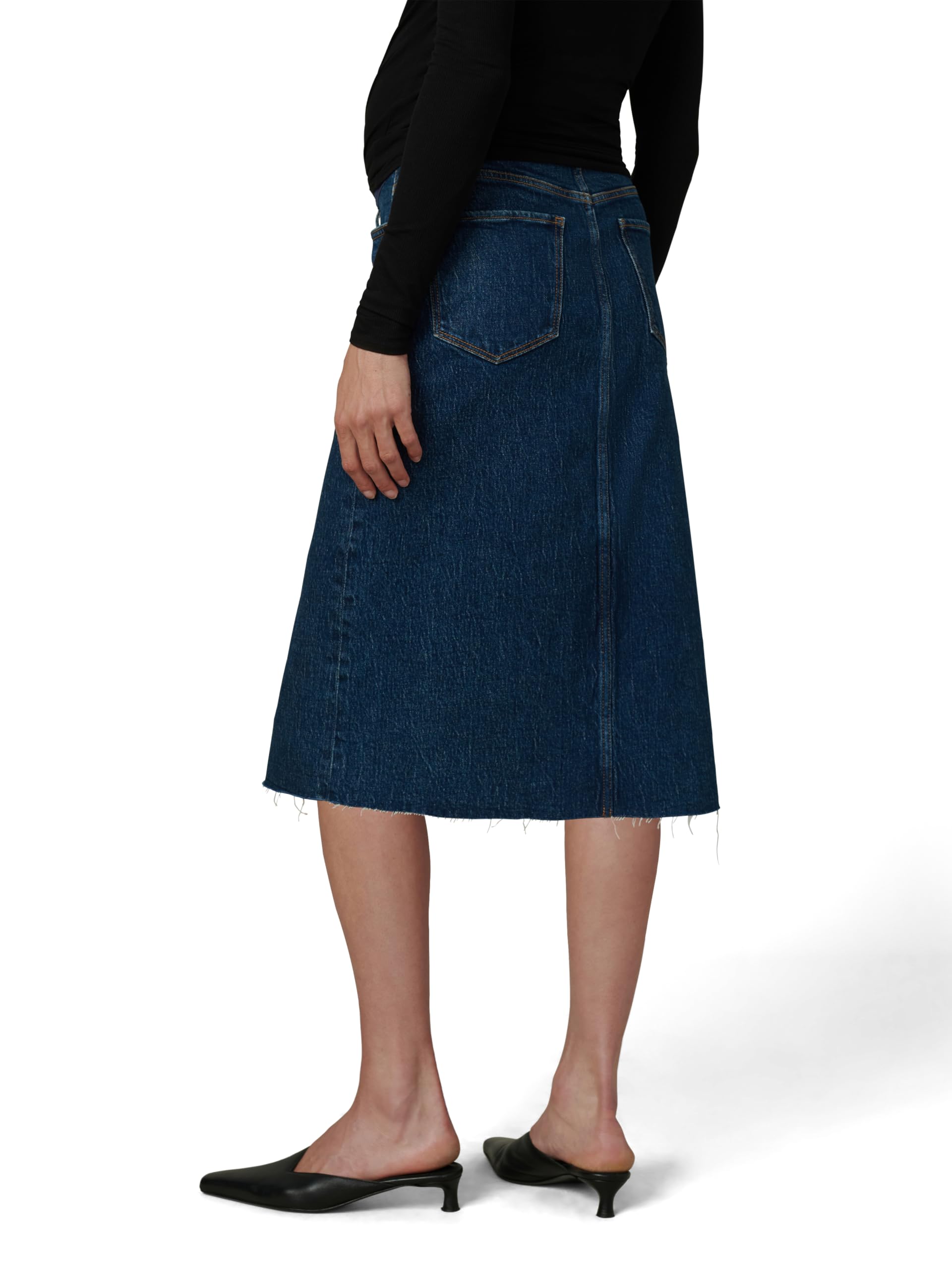 Joe's Women's The Joplin Maternity Denim Knee Length Skirt - Comfortable Stretch Denim Skirt for Pregnant Women, Perfect for Casual Wear, Office & Maternity Photos