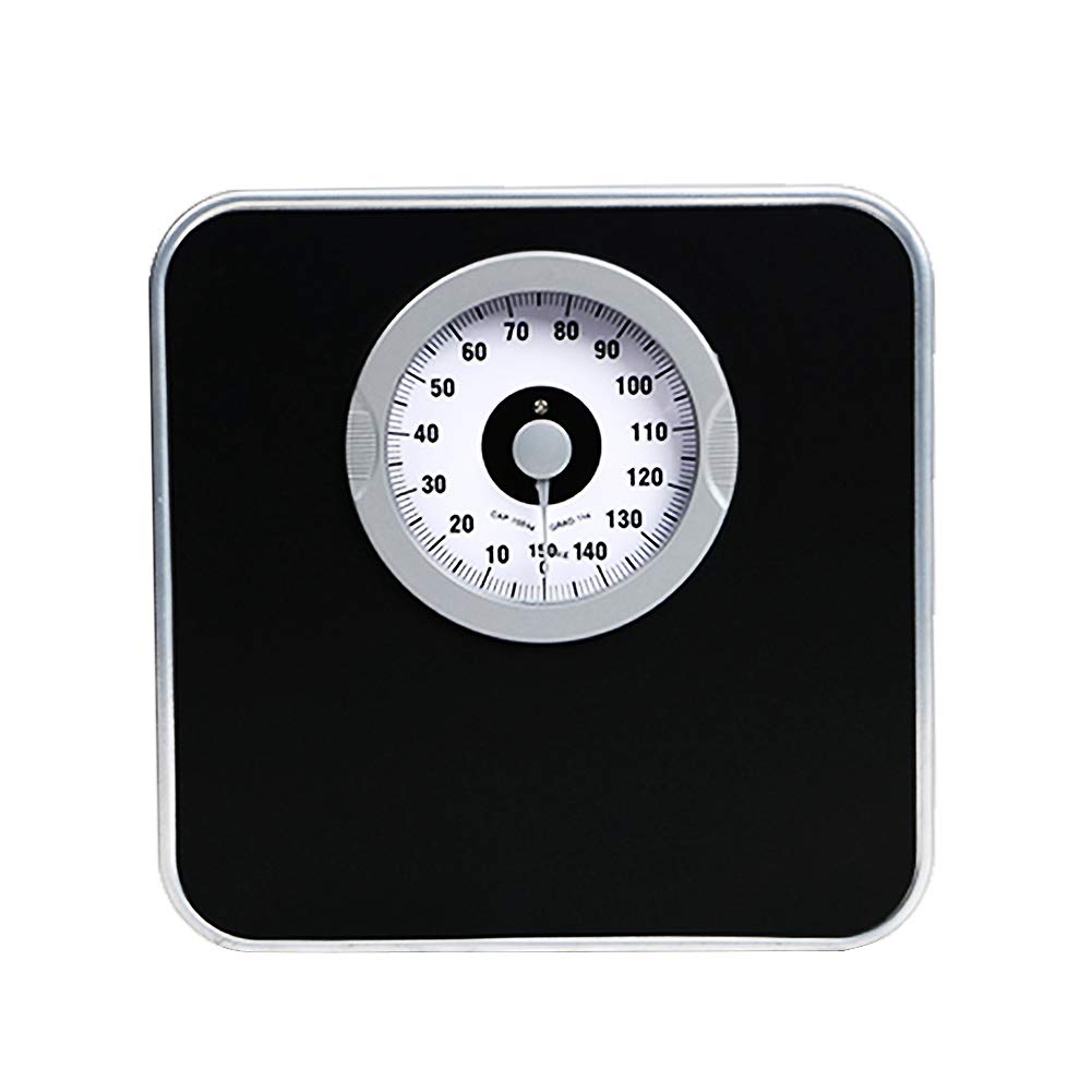 ADASP Household Mechanical Bathroom Scale - Precision Analog Body Weight Scale with 150kg Capacity | Health Monitoring Dial Scale for Home & Medical Use | Durable Spring Scale in Black | Perfect for Fitness Tracking, Weight Management & Bariatric Care