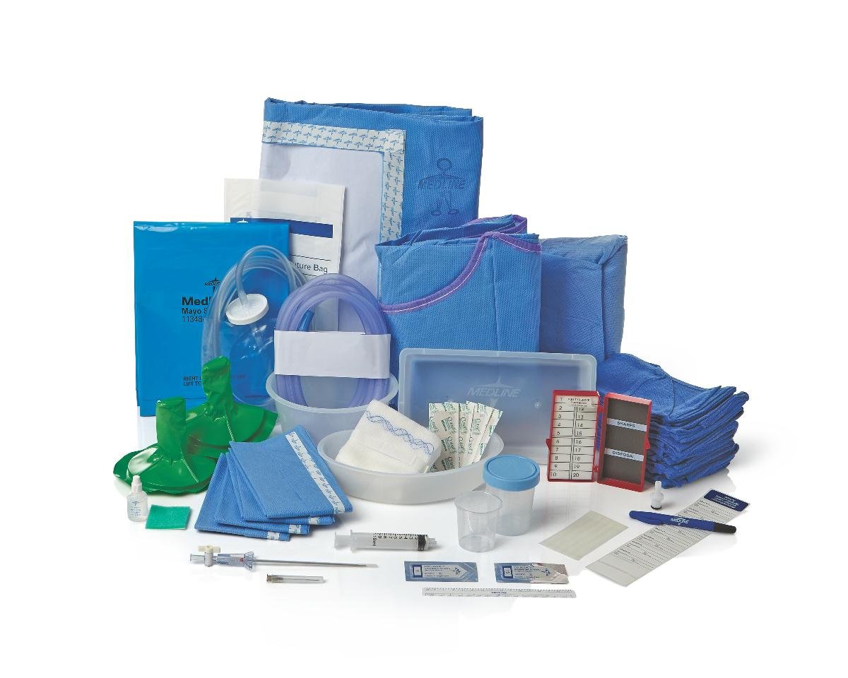 Medline Laparoscopic Cholecystectomy Surgical Tray - Standard Lap Chole Procedure Kit (Case of 4) | Sterile Disposable Medical Supplies for Gallbladder Removal Surgery