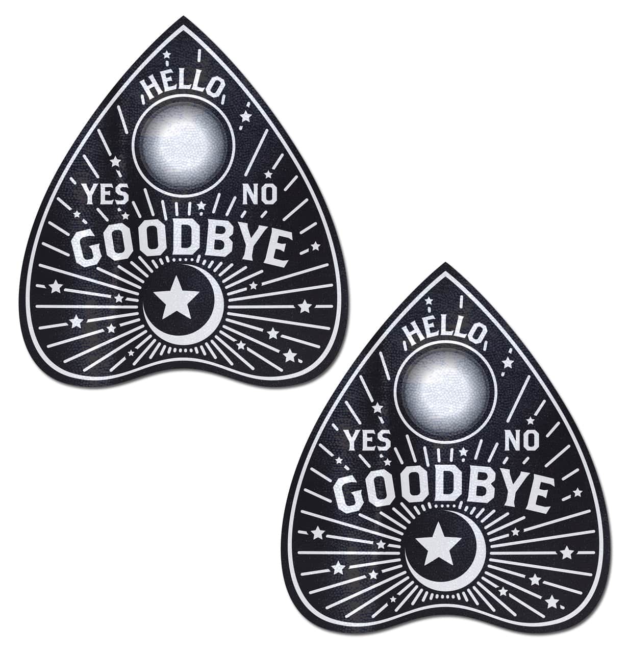 Pastease Liquid Black Ouija Planchette with Stars Set - Perfect for Spirit Board Sessions, Halloween Decor & Witchcraft Supplies