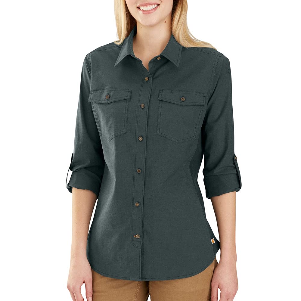 Carhartt Women's Force Delmont Quarter Zip Jacket - Lightweight Work Jacket with Moisture Wicking Technology for Outdoor Work & Hiking