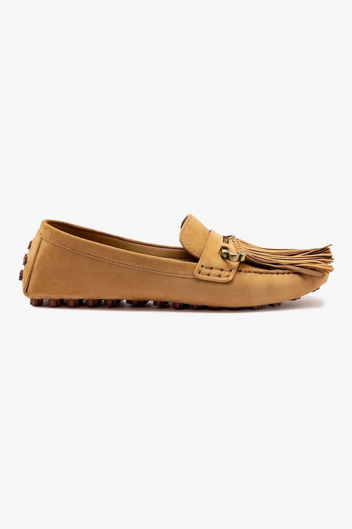 Joy Mocassin Slip-On Shoes in Peanut Suede - Comfortable & Stylish Loafers for Women, Perfect for Casual Wear, Office & Travel
