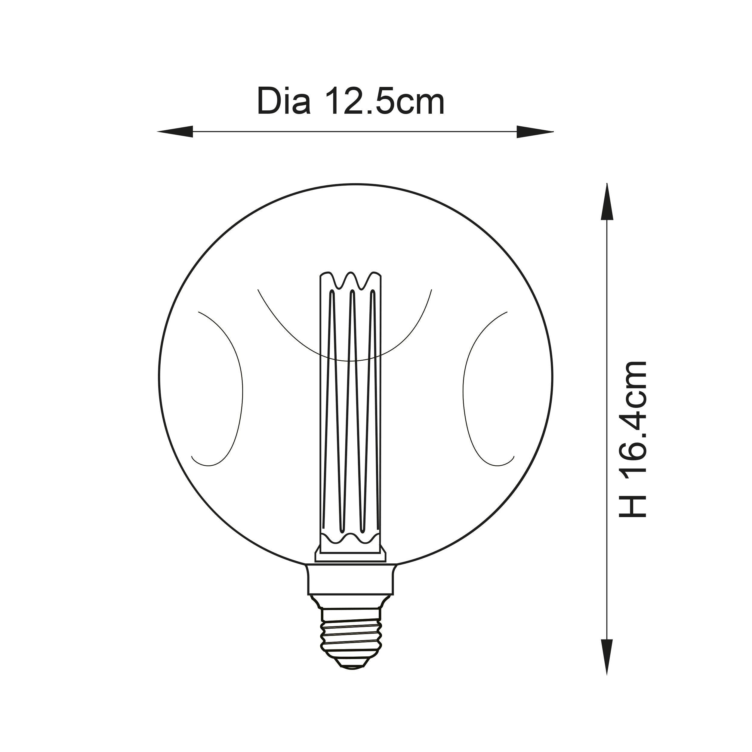 Dimple Amber Tinted Glass Decorative 2.4W LED E27 Light Bulb - Vintage Edison Style for Home Decor, Bars & Restaurants Lighting