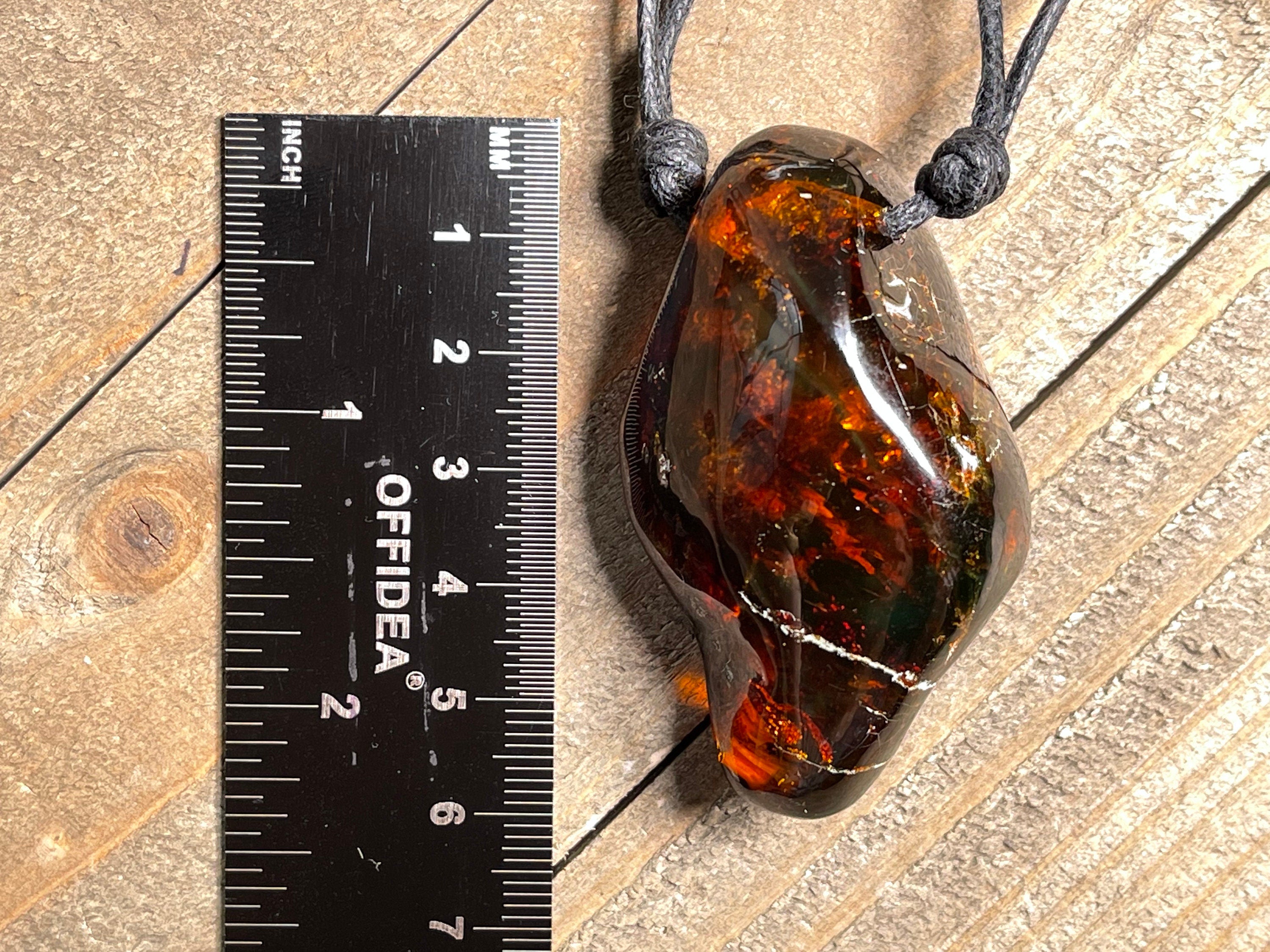AMBER Crystal Necklace - Handmade Healing Stone Pendant Jewelry for Women | Natural Baltic Amber Gemstone Gift for Meditation, Energy Balancing & Spiritual Wellness