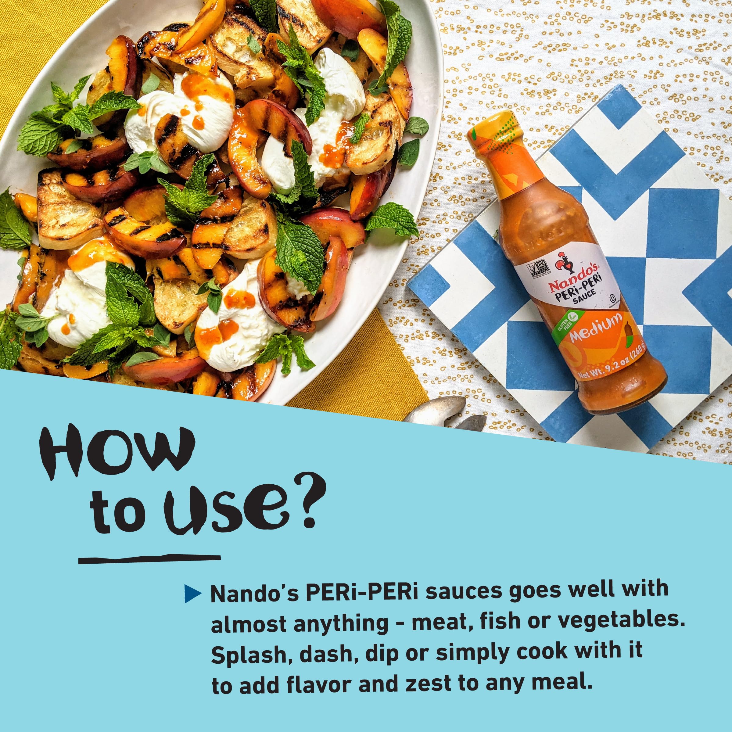 Nando's PERi-PERi Hot Sauce Variety Gift Pack - Medium, Hot, Garlic, Lemon & Herb Piri Piri Sauces (4 Pack, 9.1 oz) | Flavorful & Gluten-Free Hot Sauce Gift Set | Perfect for Wings, Grilling, Marinades & Dipping Sauces