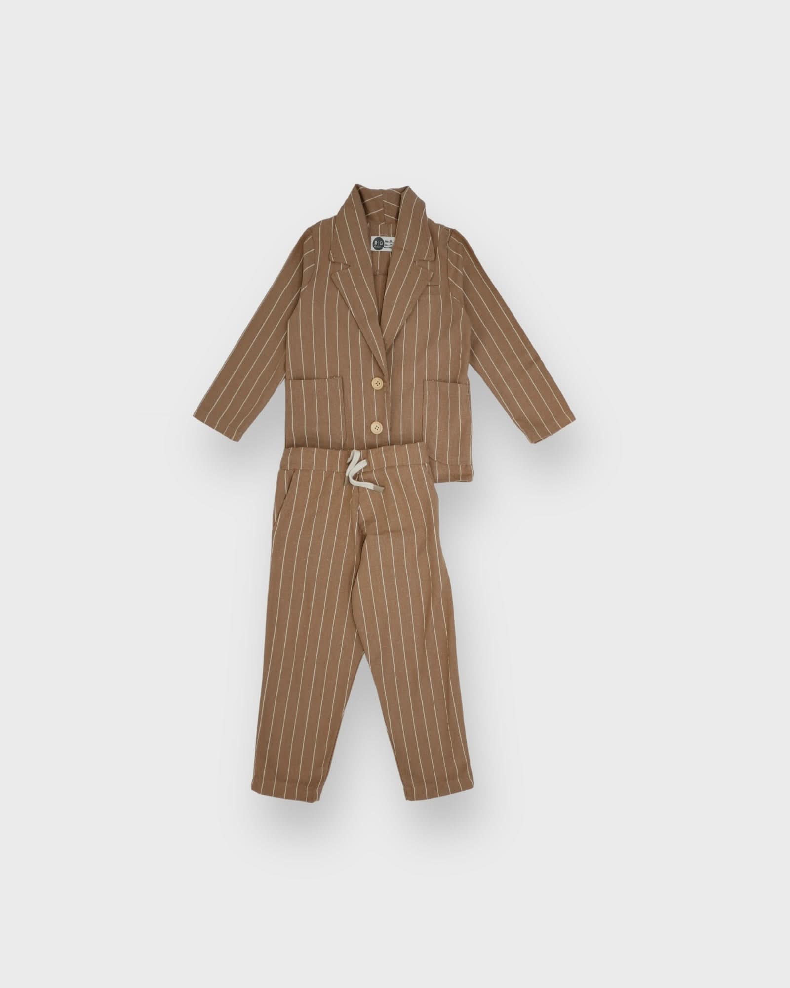 Stylish Striped Kids Suit Set - Trendy Boys & Girls Formal Outfit for Parties, School Events & Special Occasions