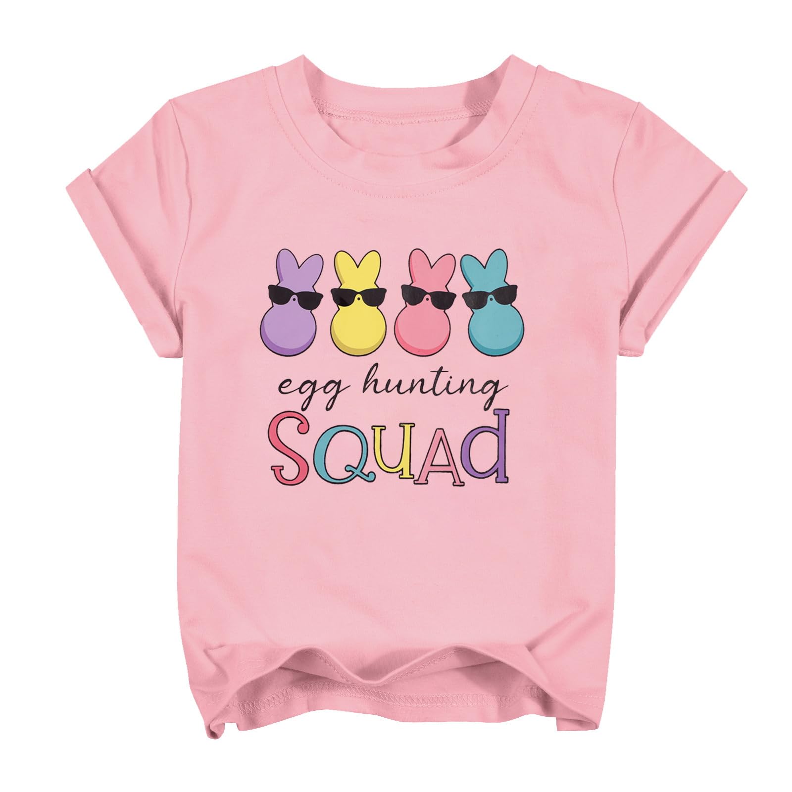 Funny Toddler Easter T-Shirt - Egg Hunting Squad with Bunny & Sunglasses Design | Unisex Matching Group Tee for Easter Rabbit Theme | Perfect for Easter Egg Hunts, Family Photos & Spring Celebrations