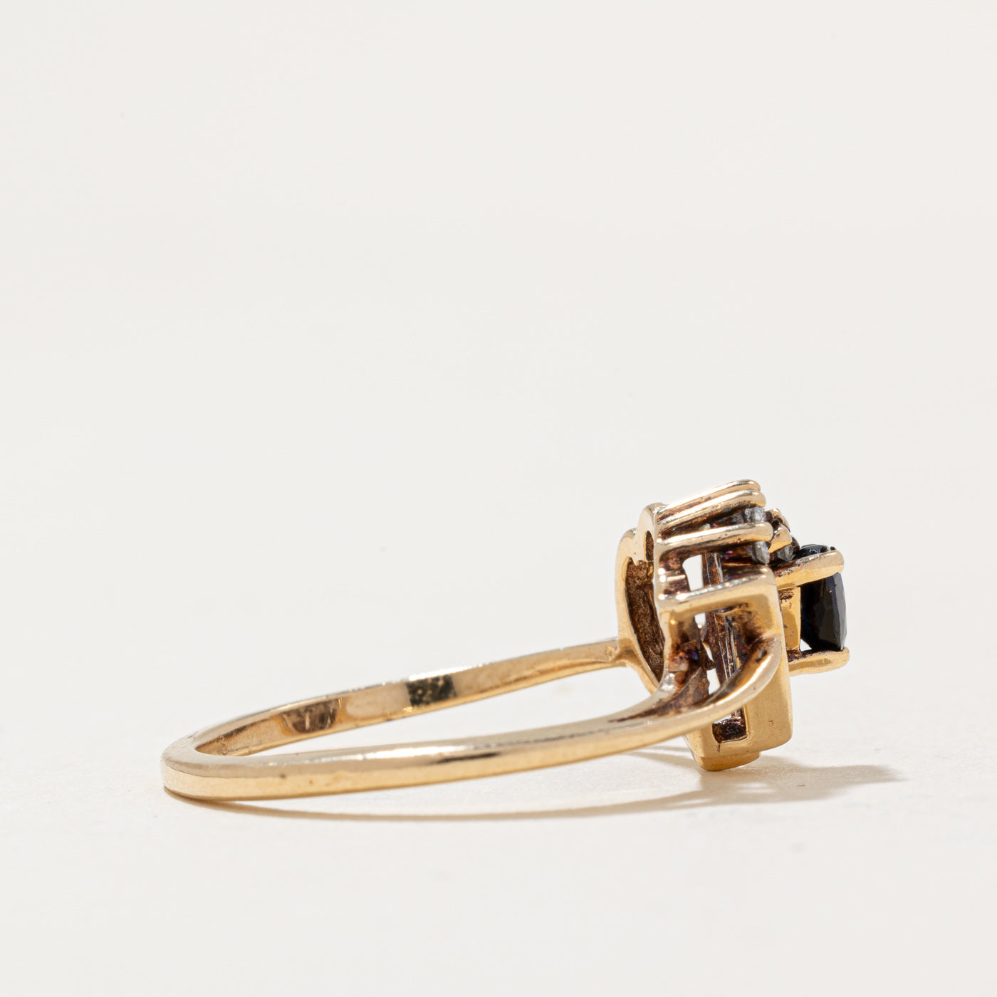 Exquisite 0.19ct Sapphire & 0.02ct Diamond Heart Ring - Size 6.75 | Elegant Jewelry for Valentine's Day, Anniversary & Romantic Gifts