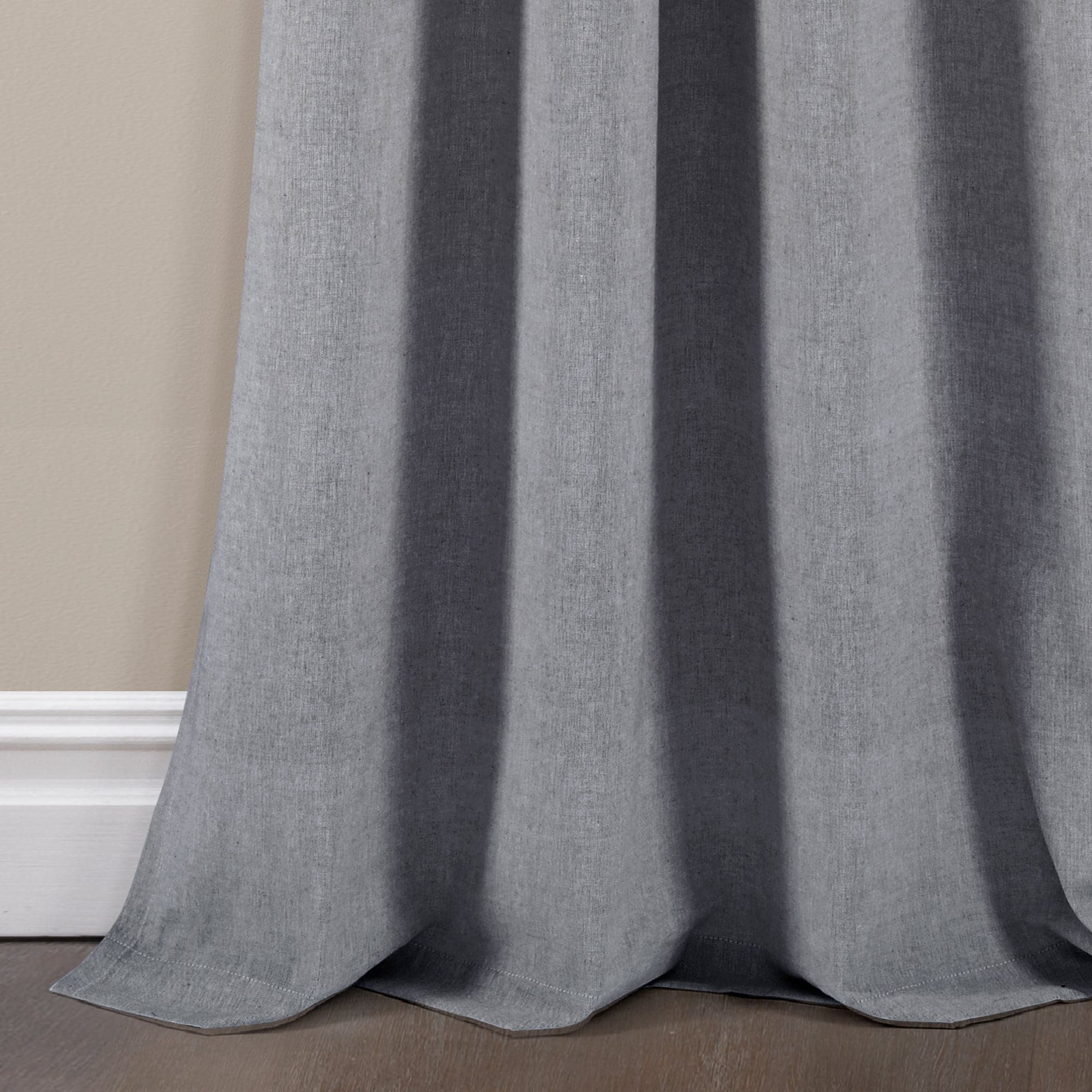 Farmhouse Style Button Stripe Yarn Dyed Woven Cotton Blend Curtain Panel Set - Light Filtering Window Treatments for Living Room, Bedroom & Dining Room