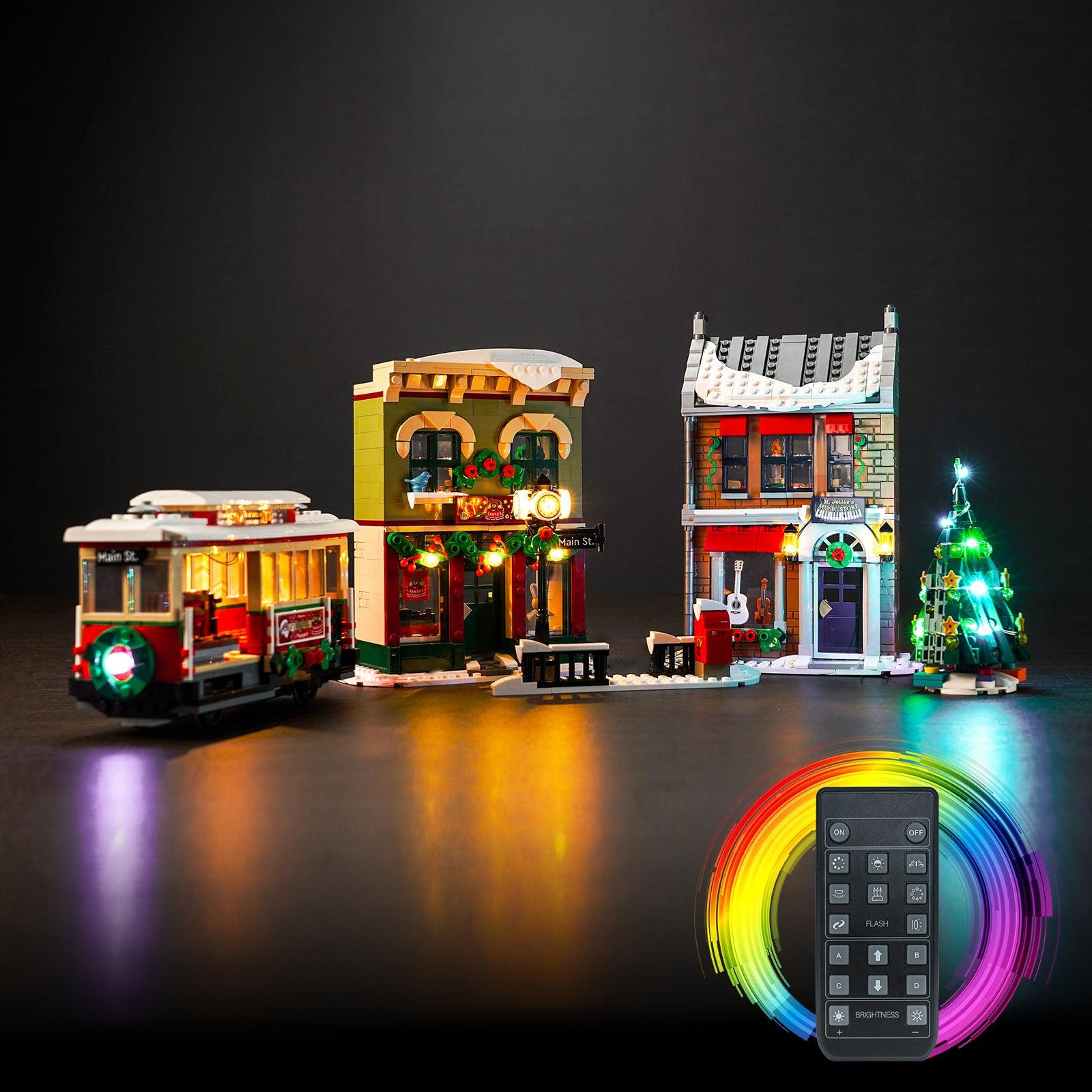 LEGO Holiday Main Street ICONS 10308 Building Kit with LED Lights - Christmas Village Display & Winter Holiday Decor for Home & Office