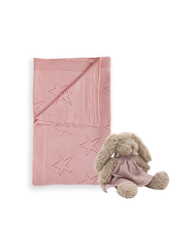Personalized Baby Bunny Fleece Blanket - Soft Pink Cozy Throw for Nursery, Gift, or Cuddling - Perfect for Newborns, Toddlers, and Baby Showers