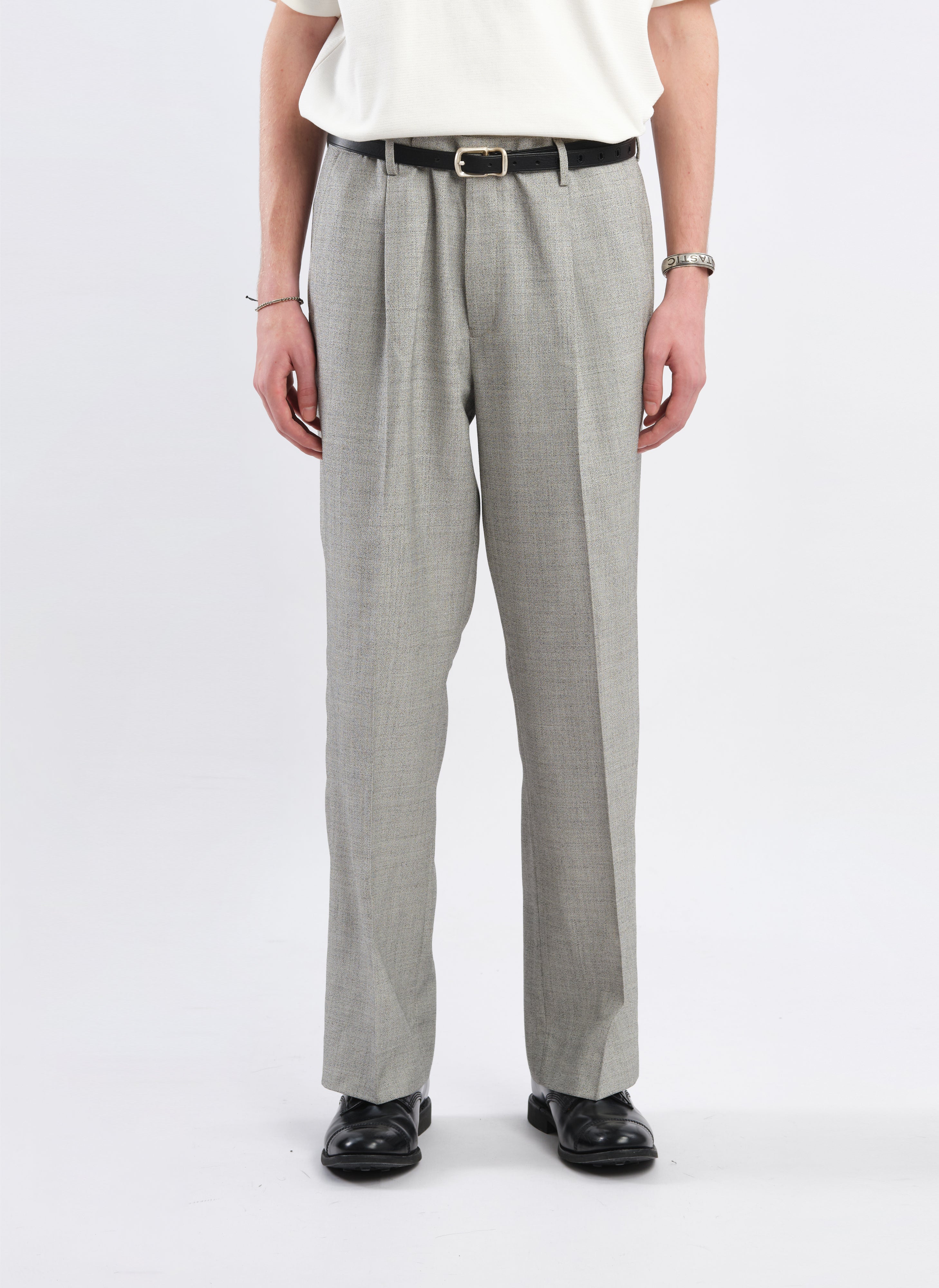 Marzotto Organic Wool Pleated Dress Pants for Men - Premium Business & Formal Wear - Comfortable Office & Wedding Attire