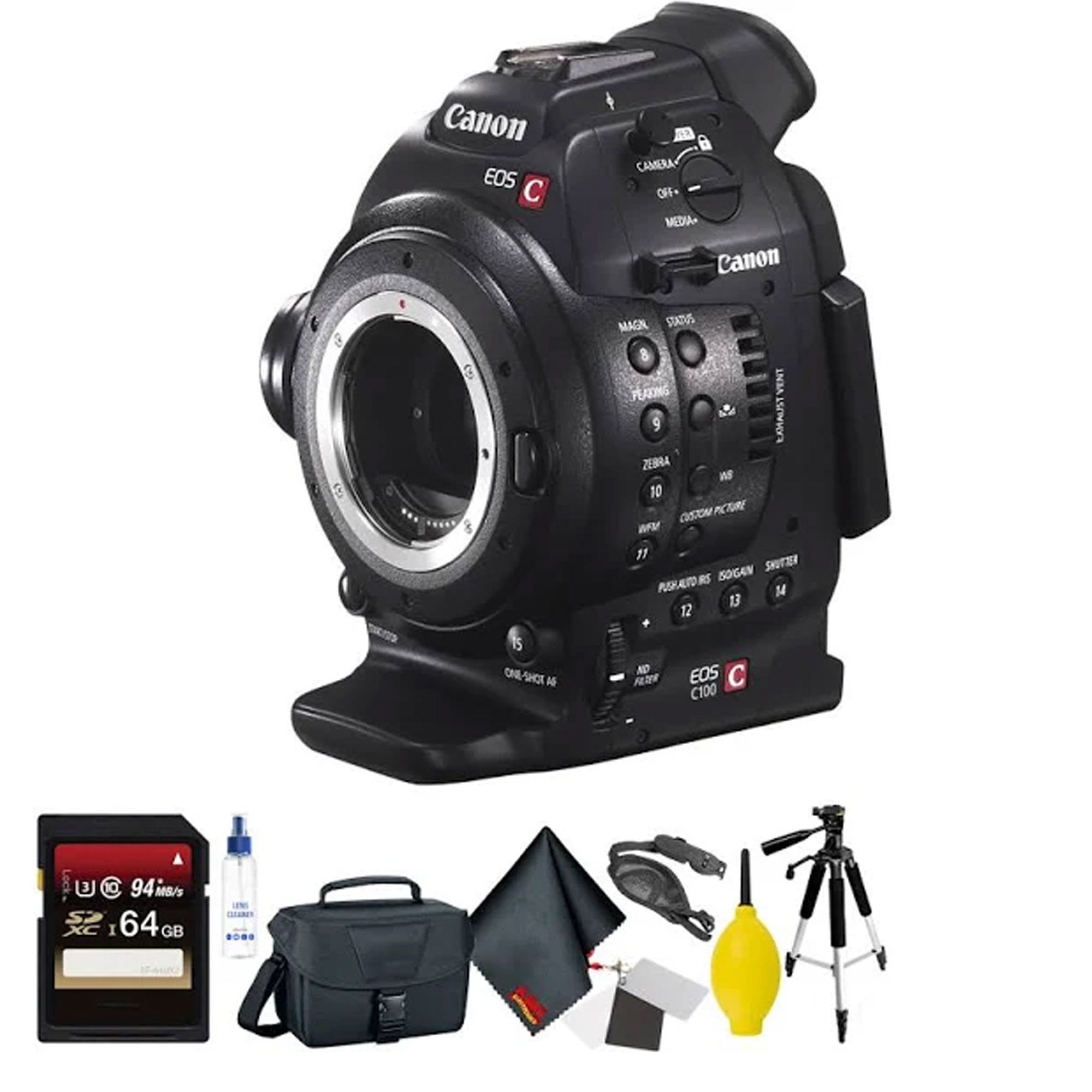 Canon EOS C100 Mark II Digital Cinema Camera Body with Dual Pixel CMOS AF - Professional 4K Video Camera for Filmmaking, Vlogging & Content Creation (Includes Mega Accessory Bundle) - Perfect for Indie Films, Documentaries & YouTube Production