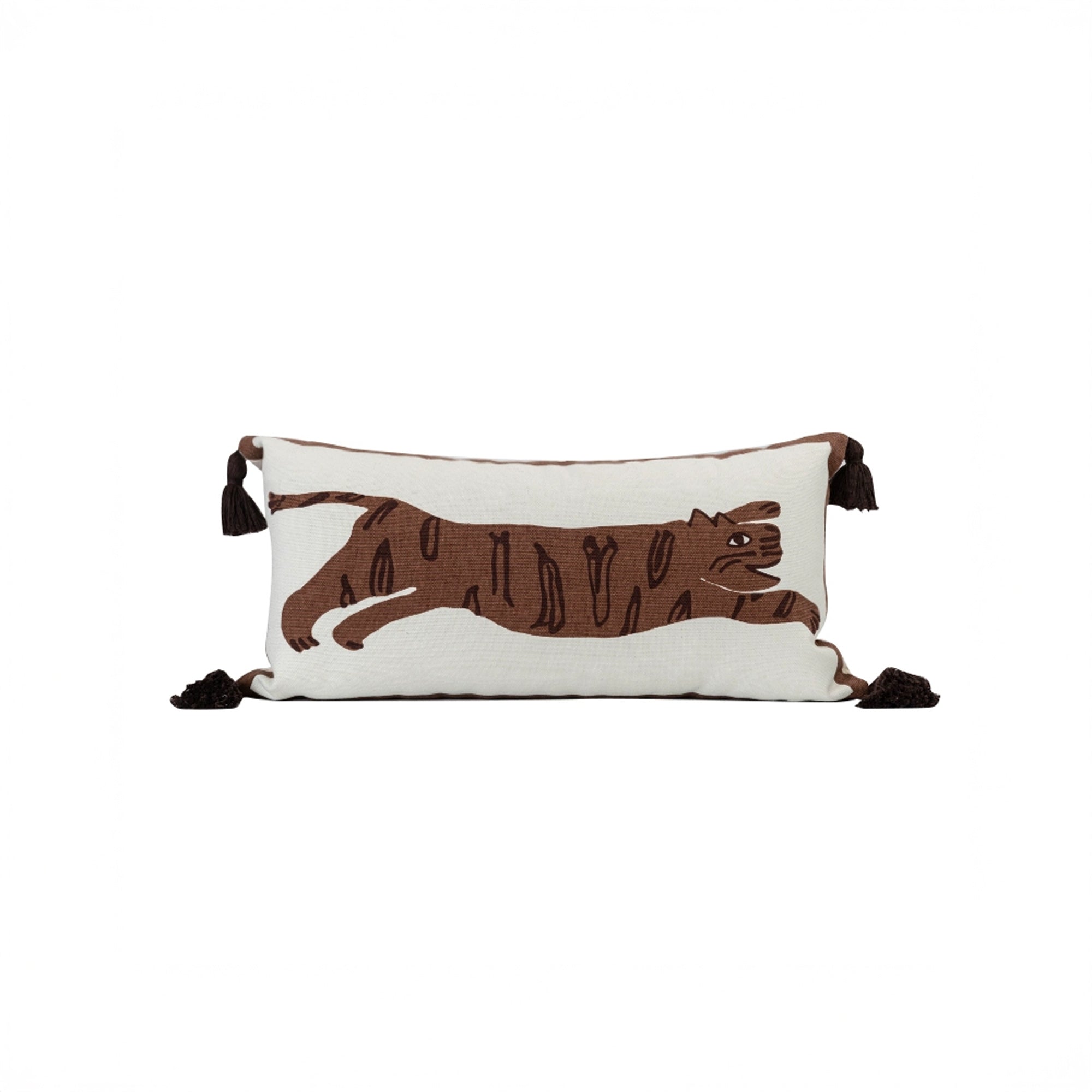 Playful Tiger Lumbar Pillow - Cute Animal Print Back Support Cushion for Sofa, Bed, Office Chair - Perfect for Home Decor & Comfort